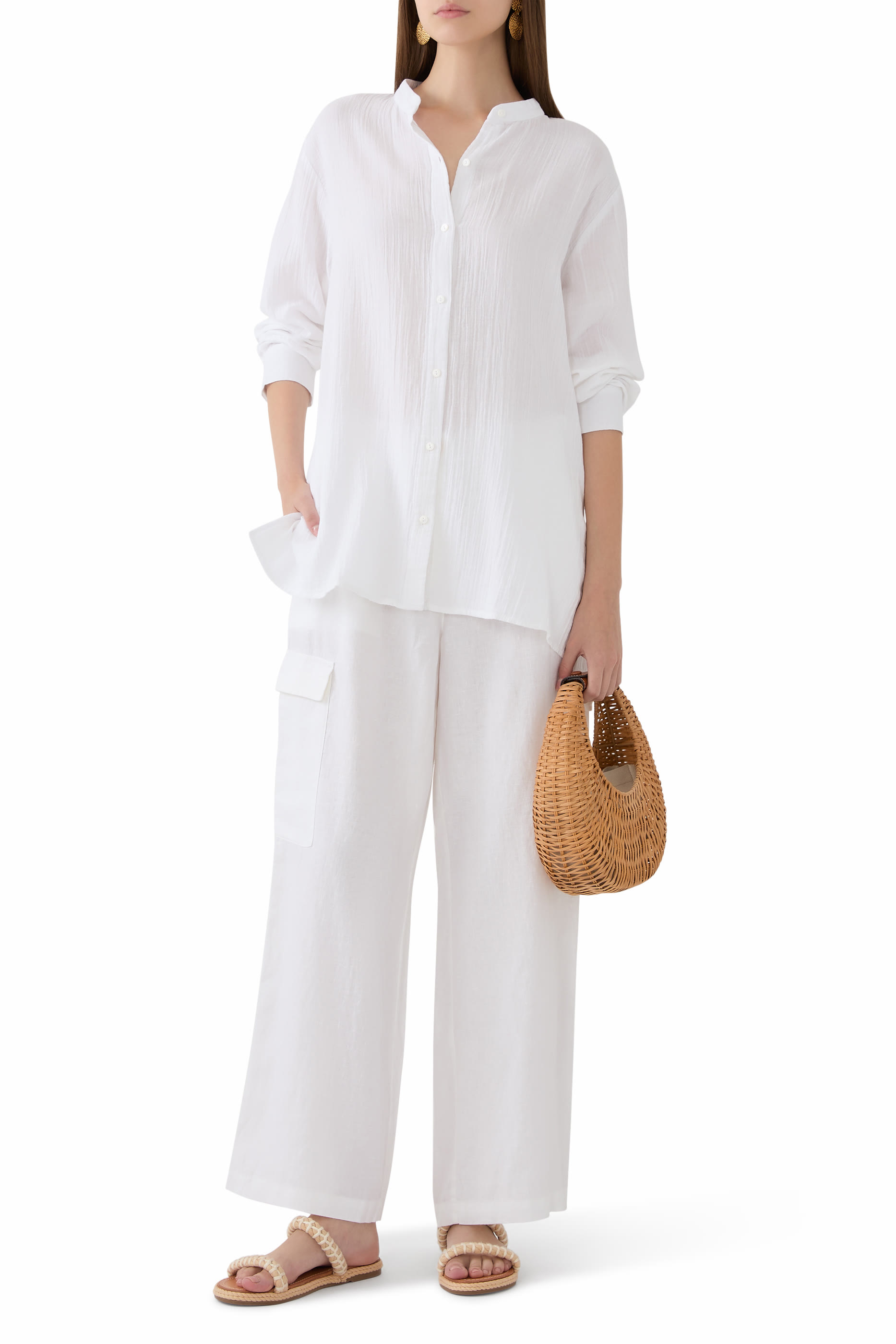 بنطال كارجو كتان عضوي