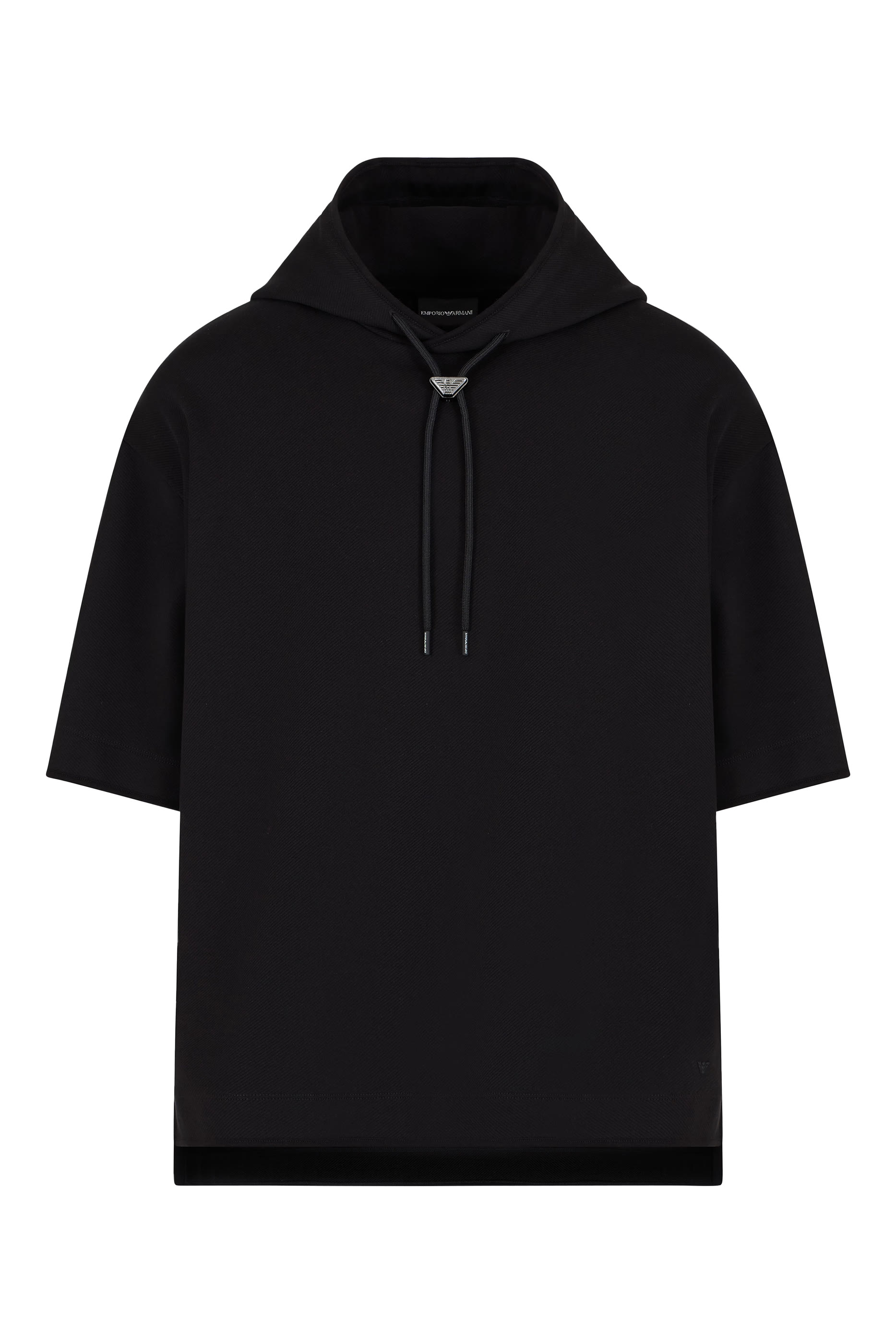 سويت شيرت بأكمام قصيرة وقصة واسعة مع غطاء للرأس، جيرسيه