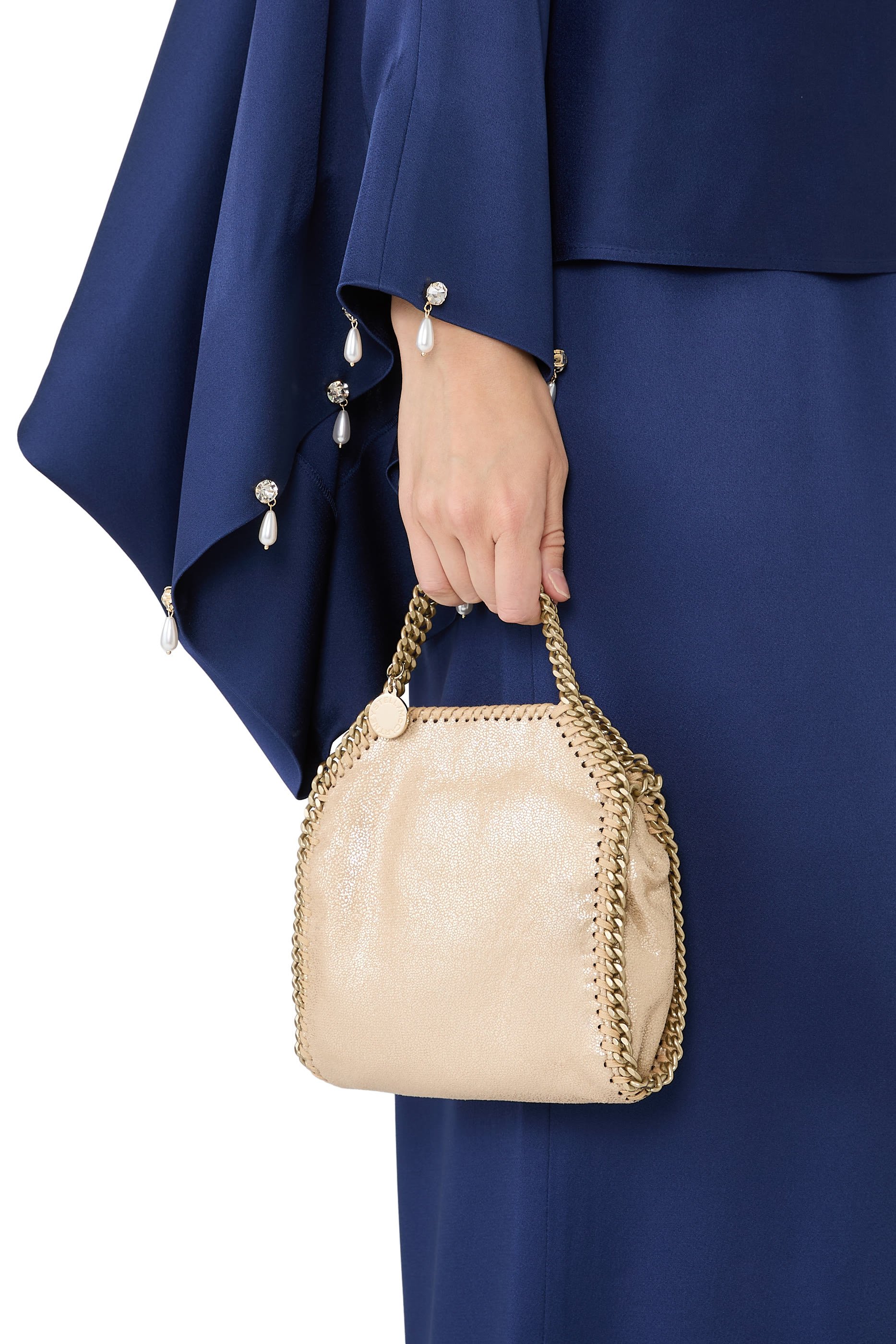 حقيبة يد فالابيلا صغيرة مرصعة بكريستال قماش شبكي