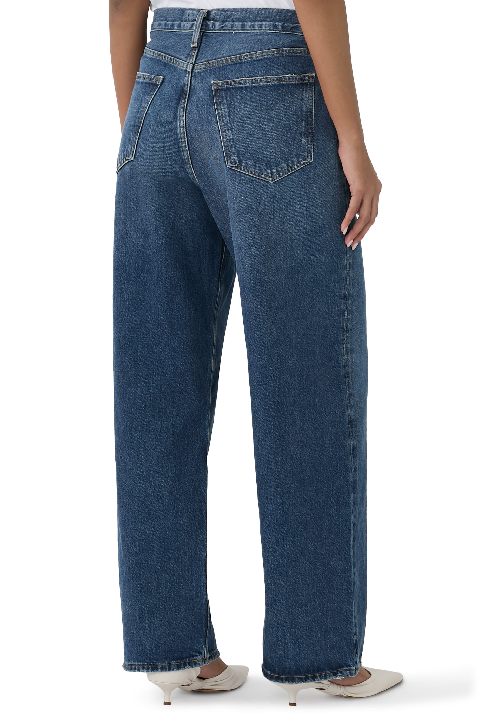 بنطال جينز سلانغ فضفاض بخصر منخفض