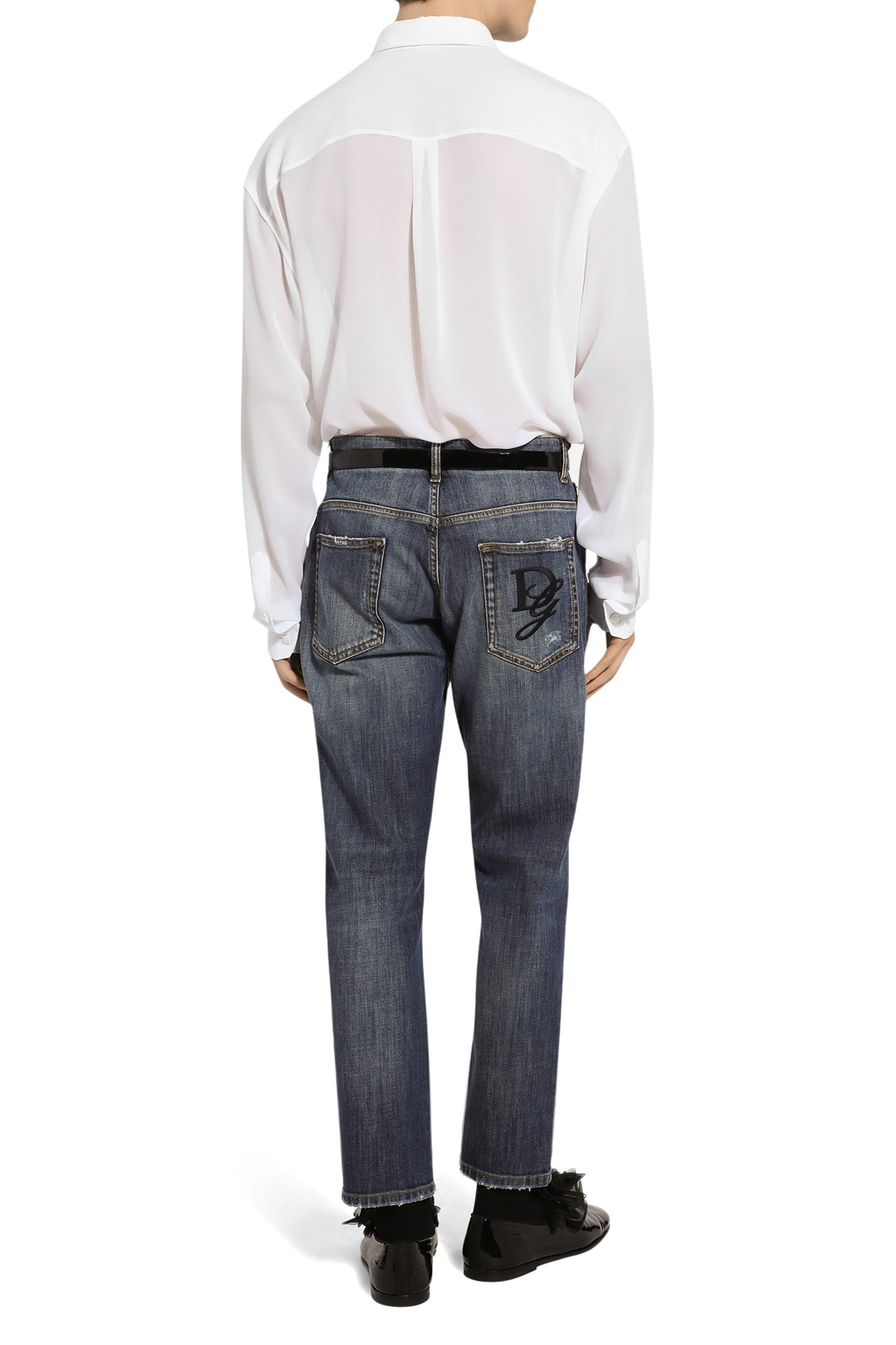 بنطال جينز دنيم مطاطي بقصة فضفاضة