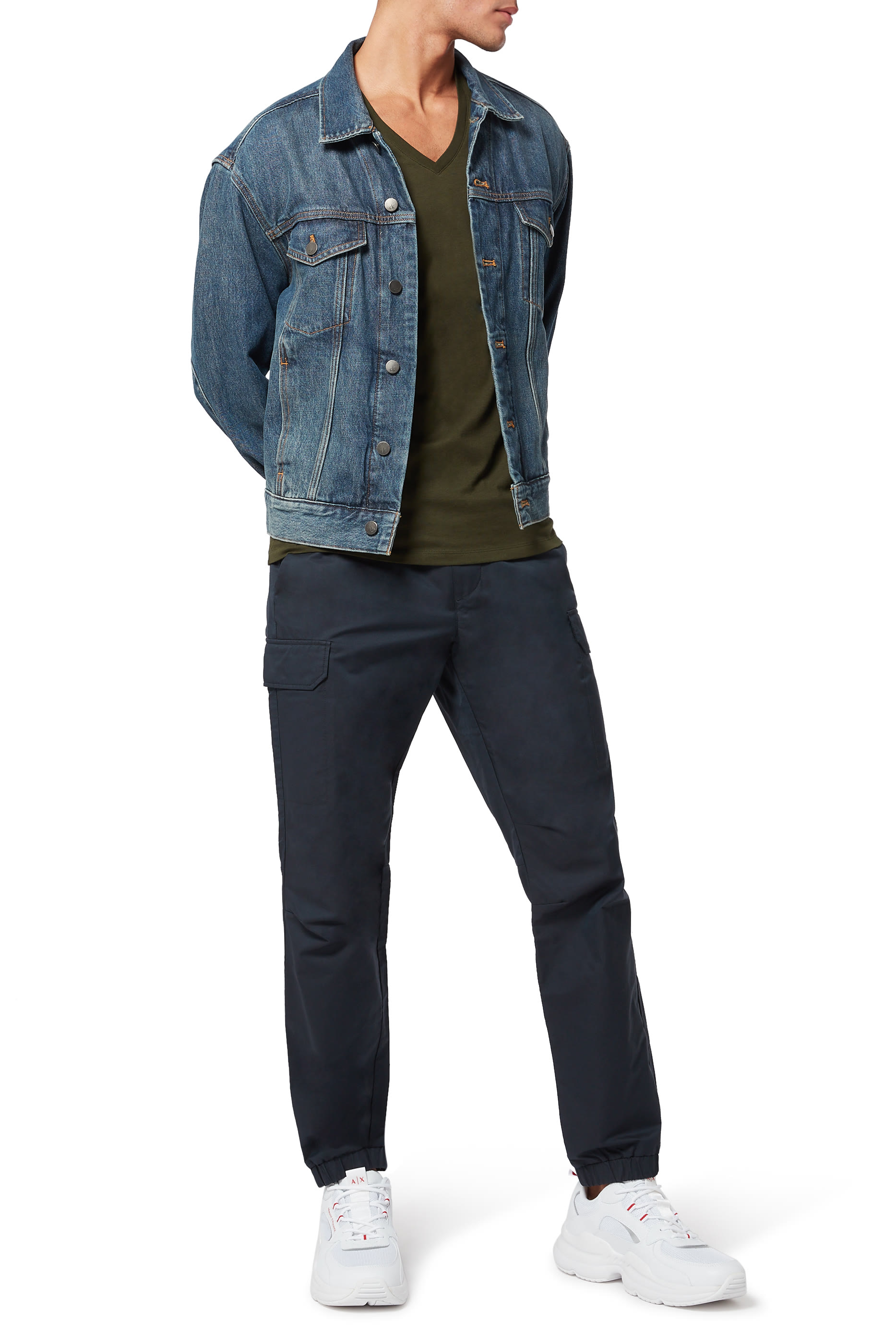 تي شيرت قطن بيما بفتحة رقبة V