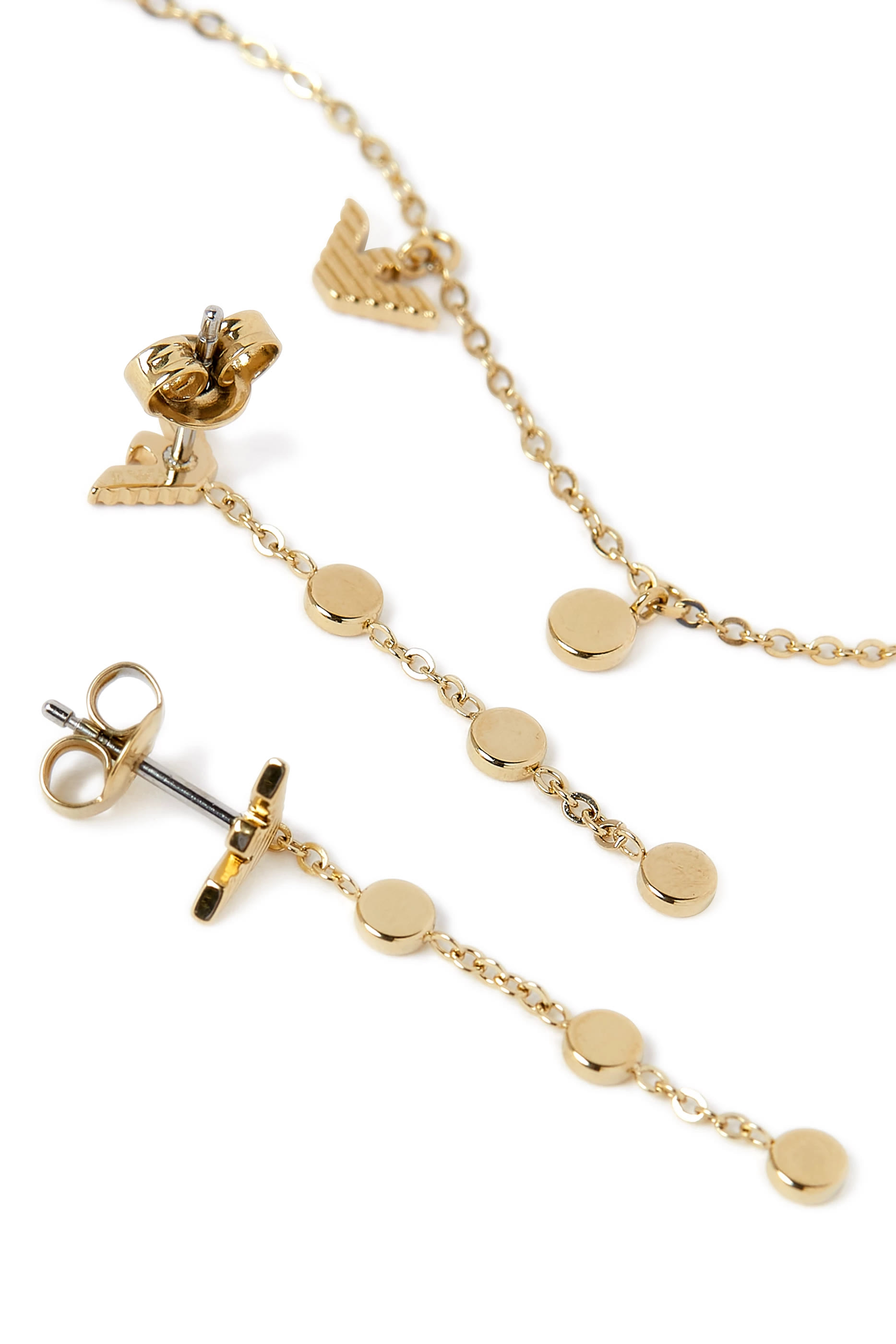 طقم هدايا قلادة وأقراط بشعار الماركة