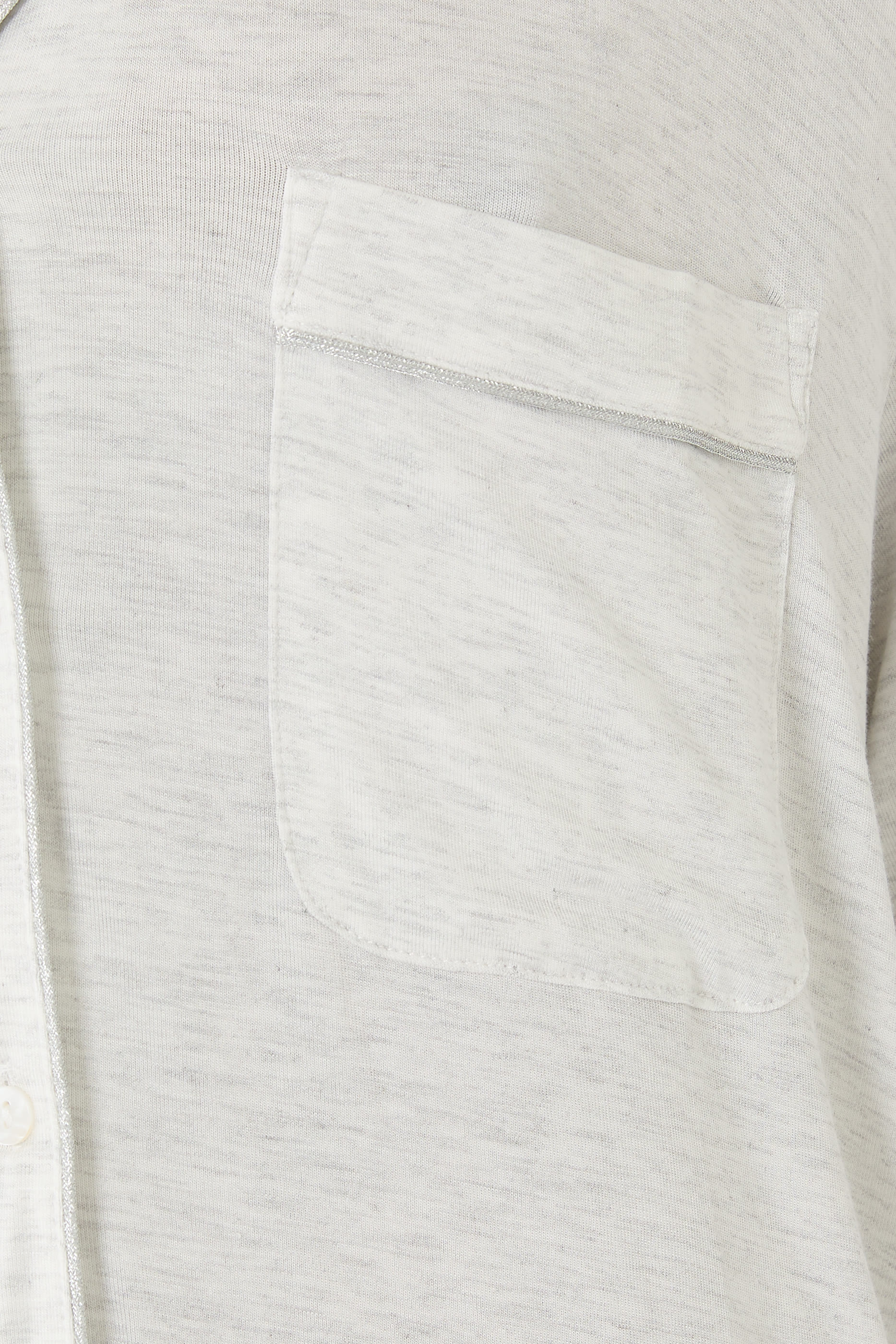 طقم بيجامة بقصة مريحة وحواف ملفوفة لامعة جيرسيه