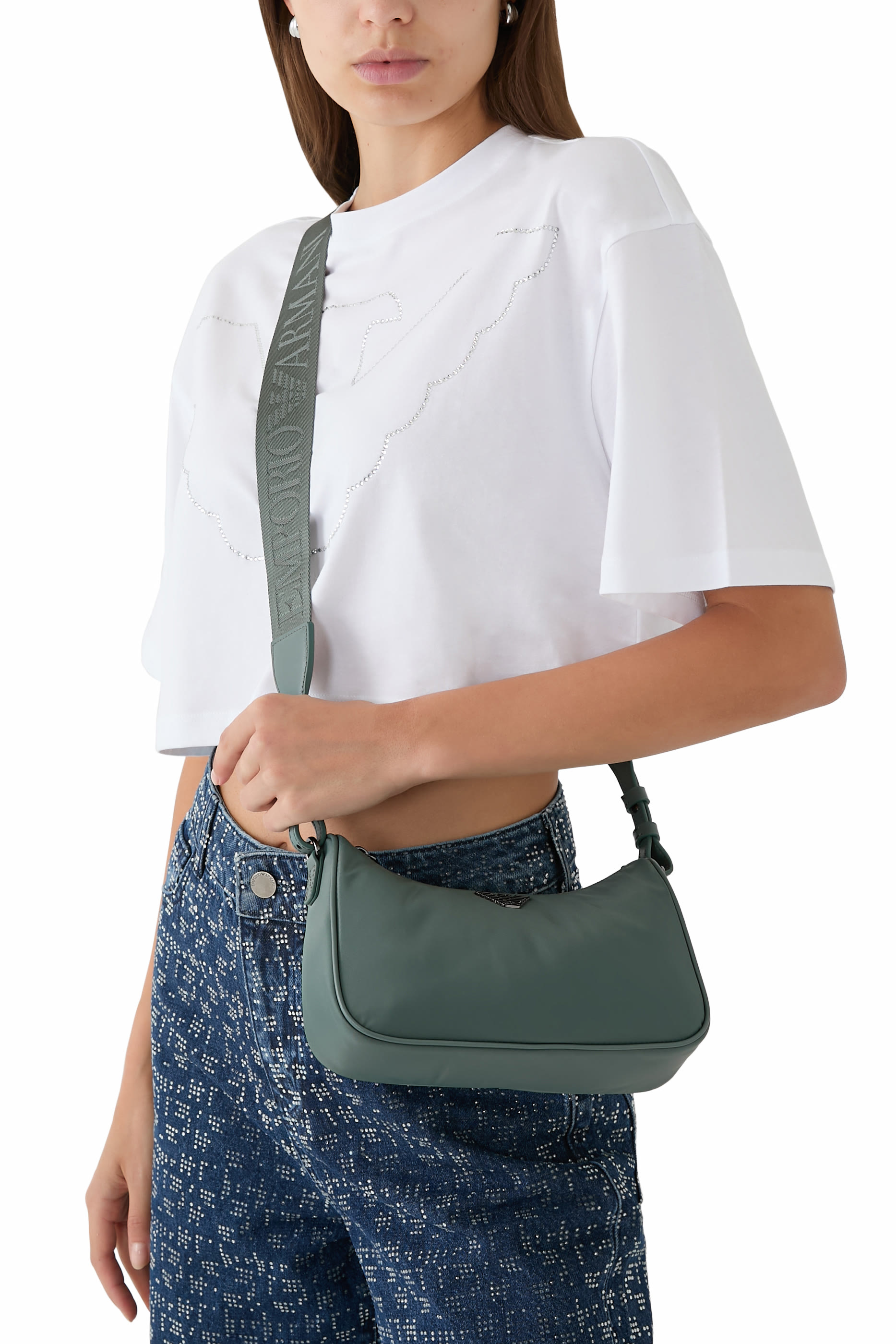 حقيبة كروس بحلية معدنية بشعار الماركة