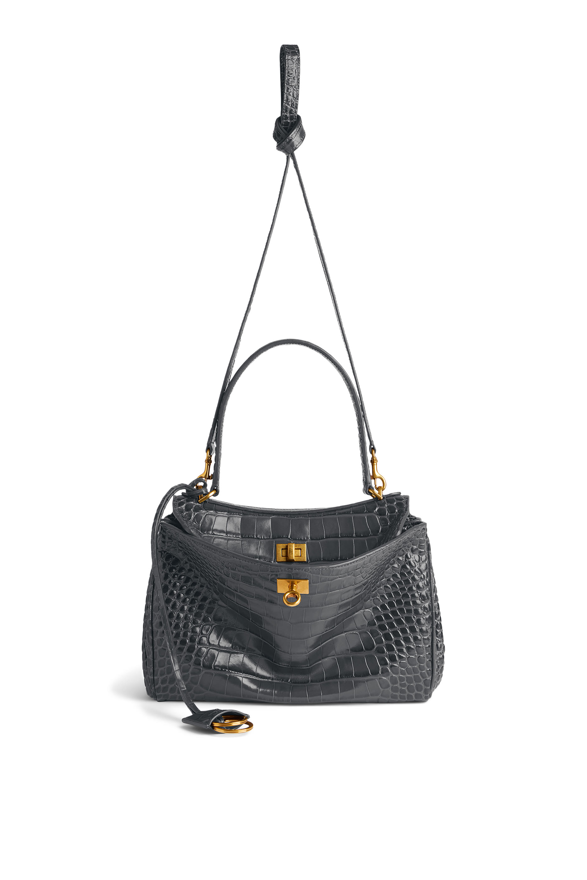 حقيبة يد روديو صغيرة بنقشة جلد التمساح