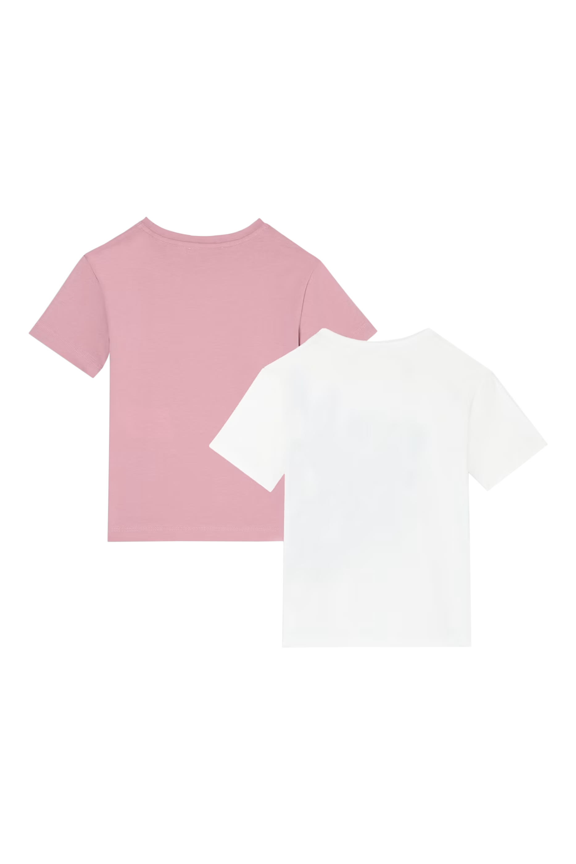 طقم تيشيرت بنقشة قلب وورق وشعار الماركة للأطفال، 2 قطع