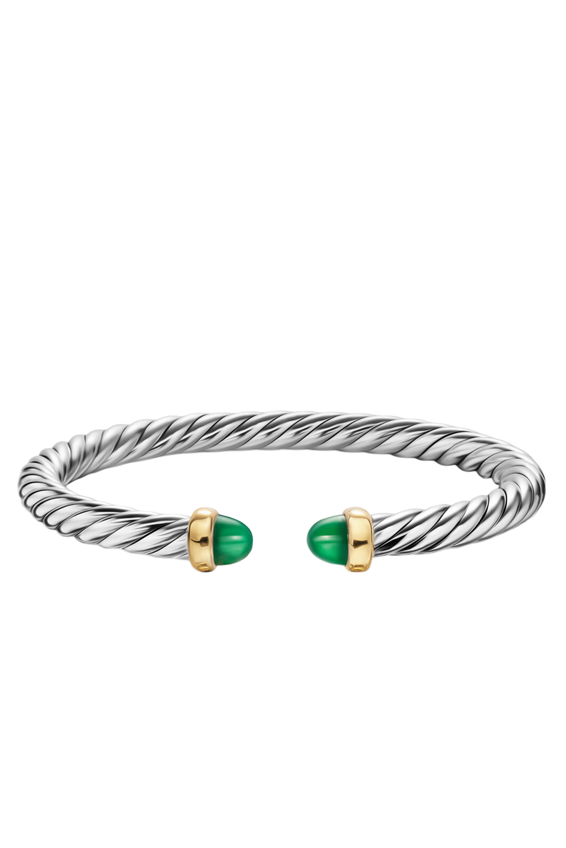 سوار كابل فليكس مزين بالعقيق، فضة إسترلينية وذهب أصفر عيار 14