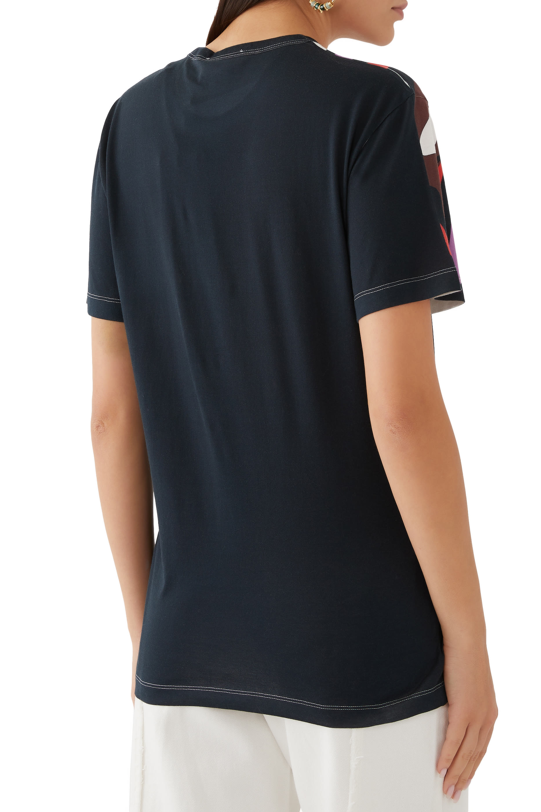 تيشيرت قطن بأكمام قصيرة