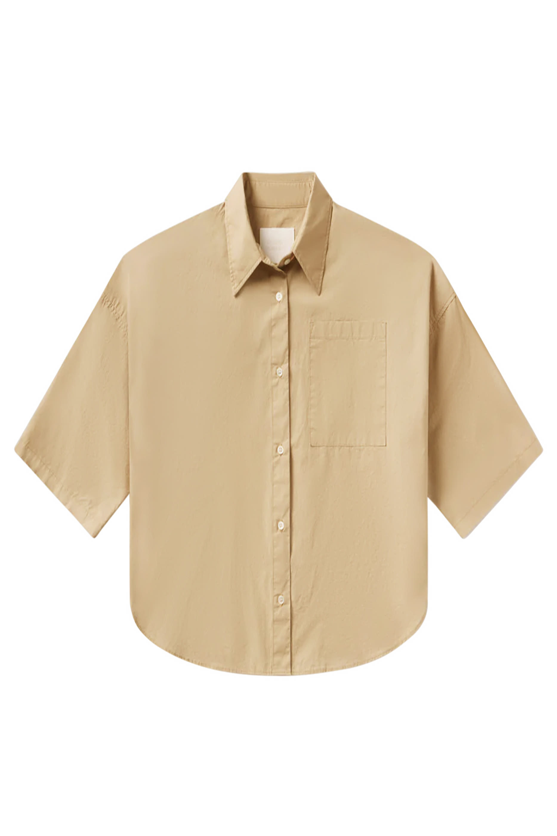 قميص فرانس قصير بأكمام كاب وأزرار أمامية