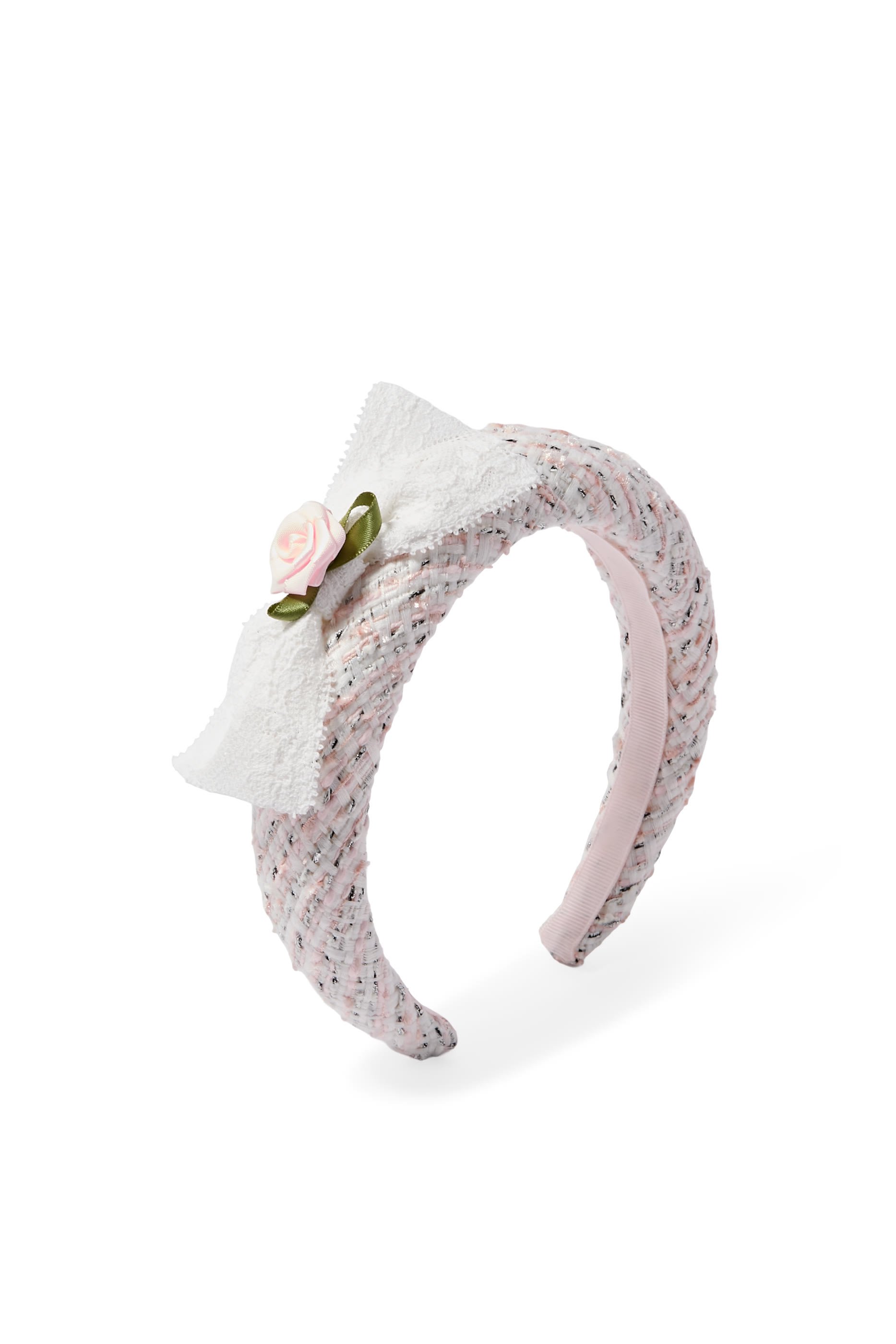 Kids Boucle Lace Bow Headband
