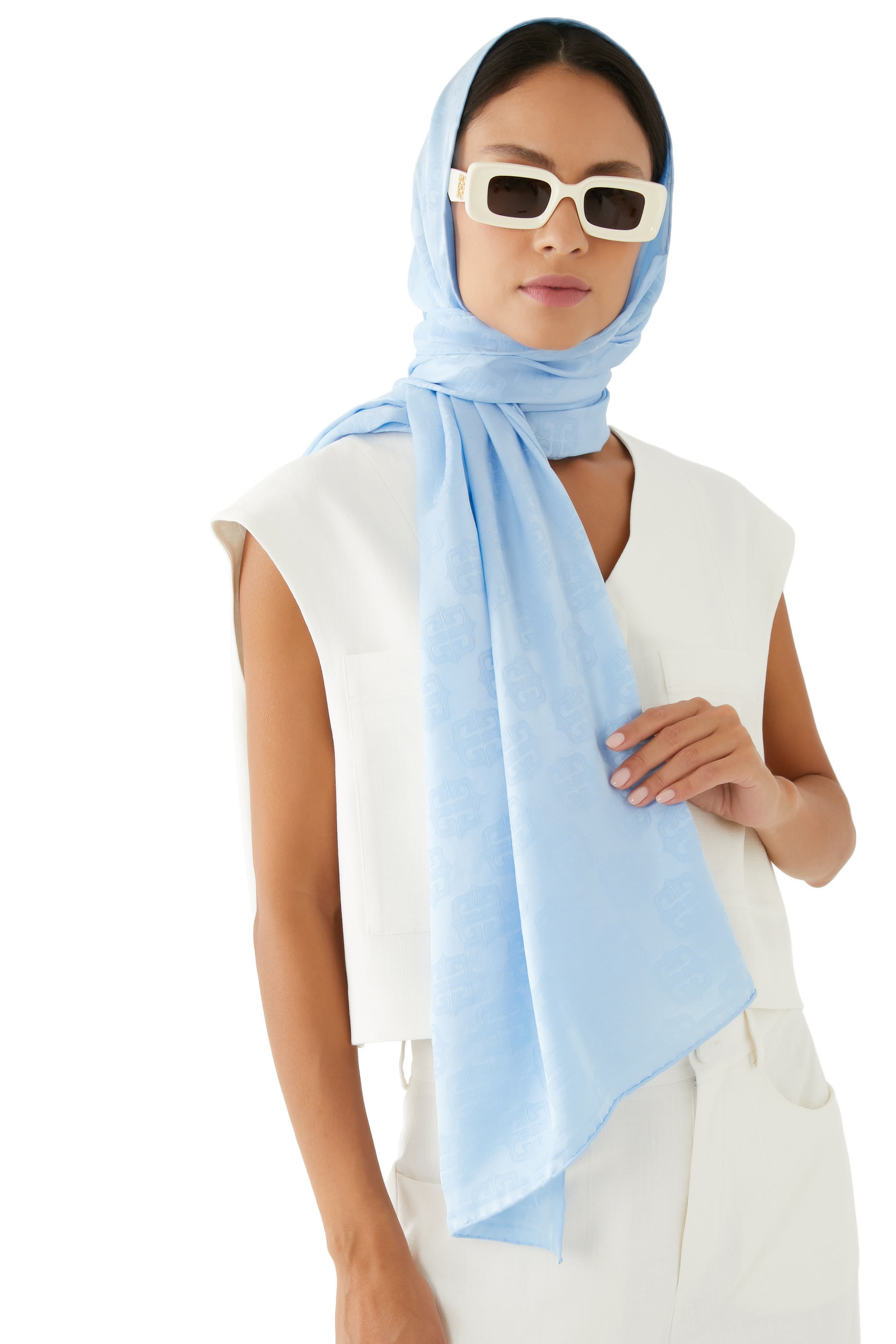 4G Baroque Jacquard Oblong Silk Scarf