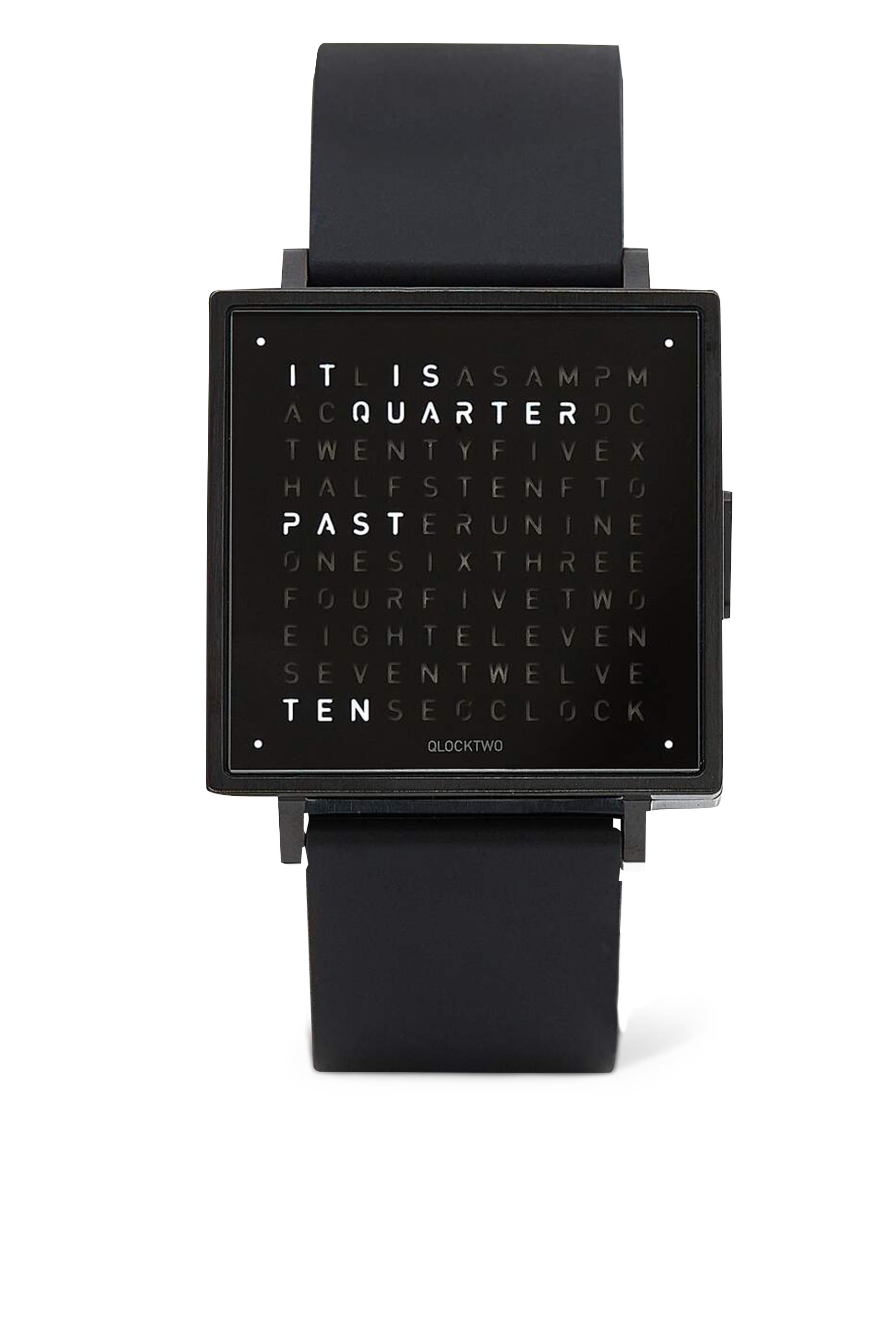 ساعة دابليو 39 معدنية بكلمات إنجليزية وسوار مطاطي