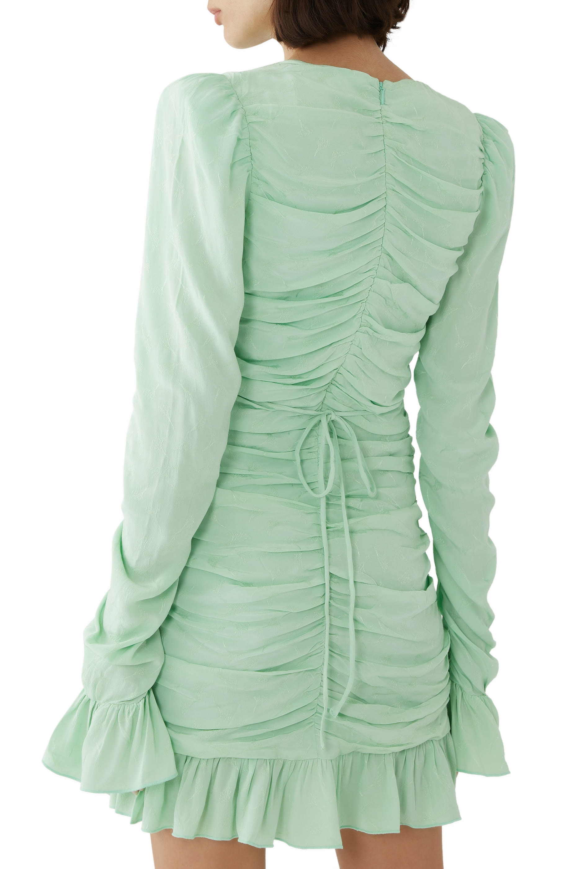 فستان قصير بحزام مع وردة