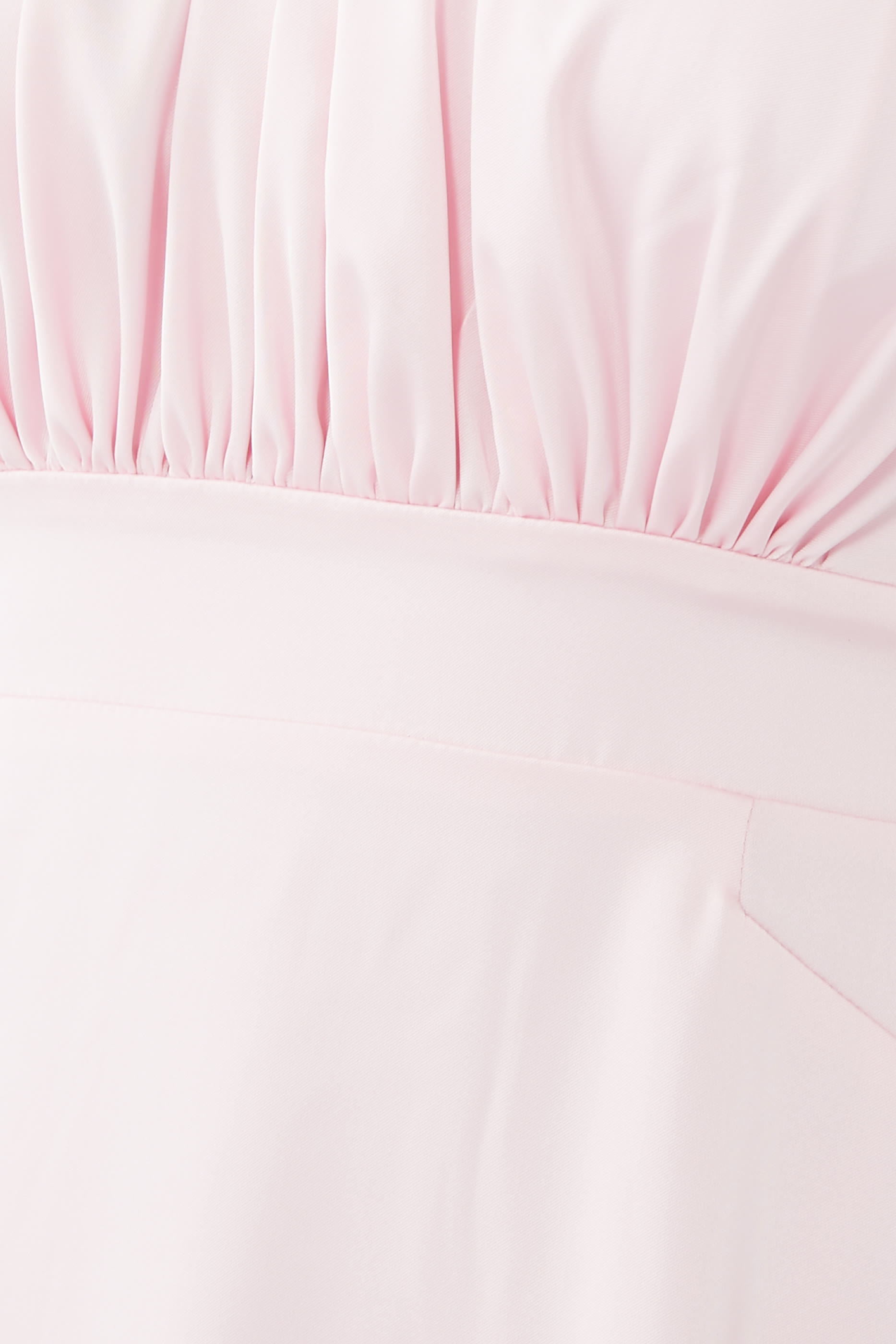 فستان متوسط الطول بأكمام منفوخة ستان