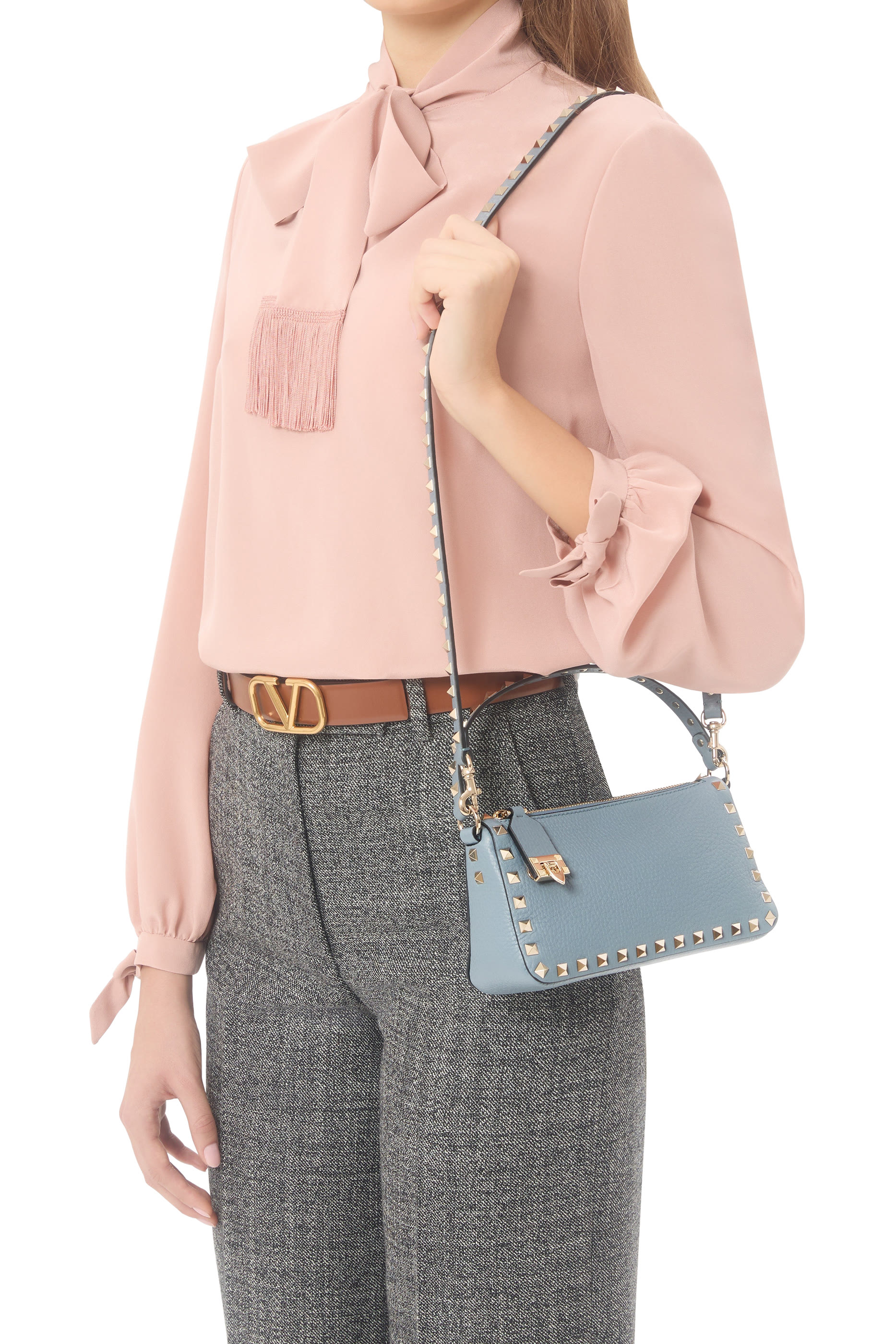 حقيبة كروس بودي صغيرة بحلي هرمية