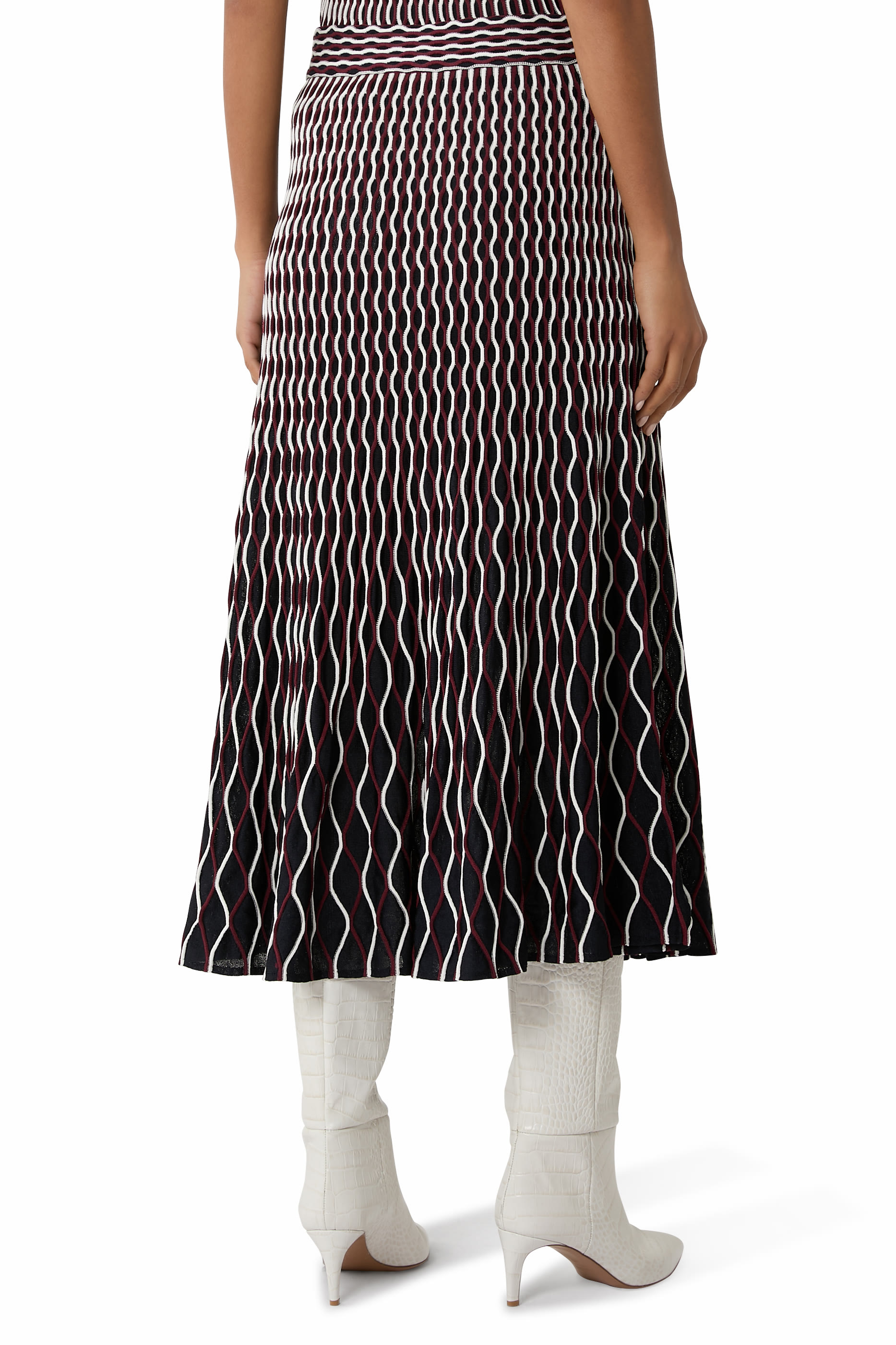 تنورة أليزيا منسوجة متوسطة الطول