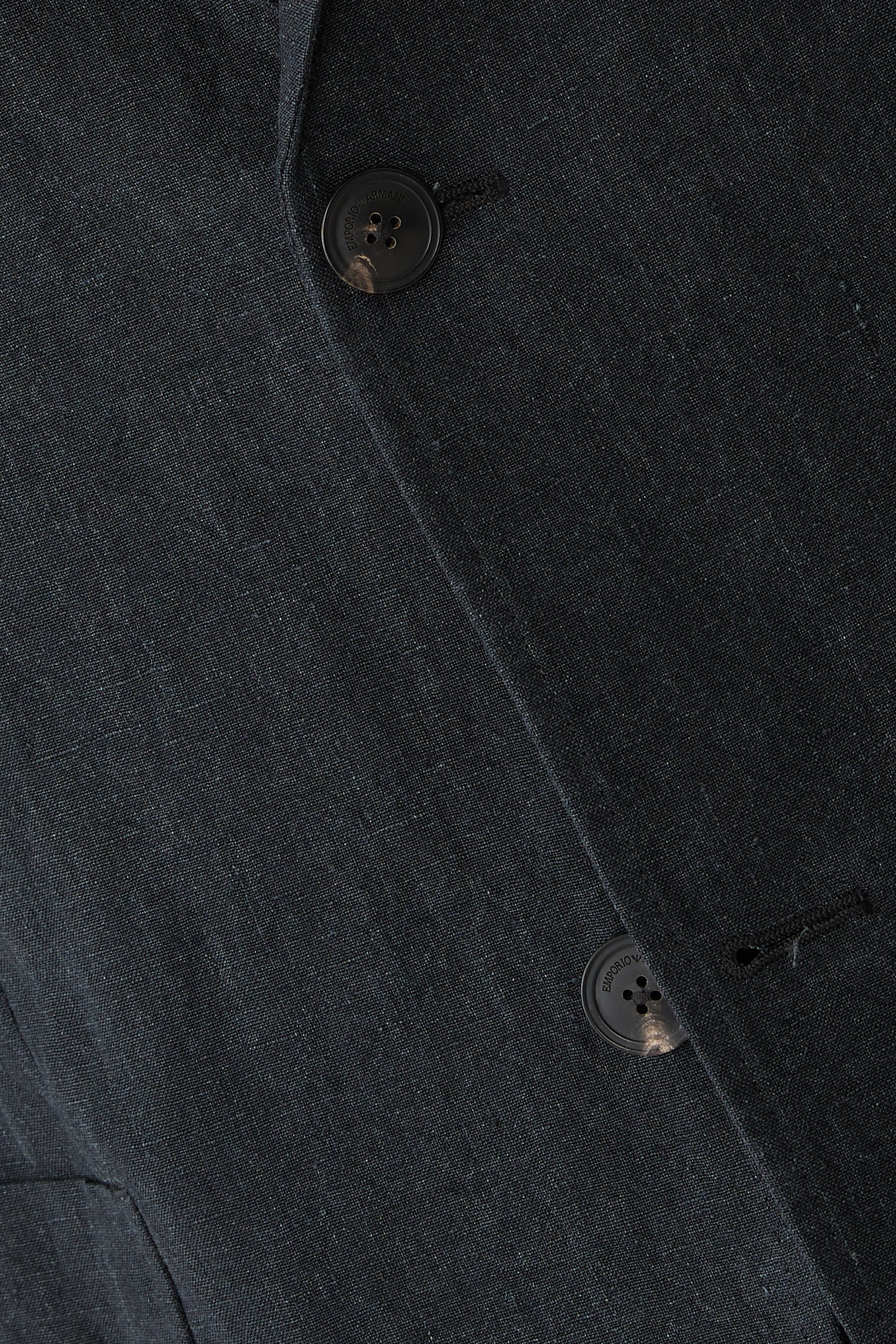 جاكيت بصف أزرار كتان بلون باهت