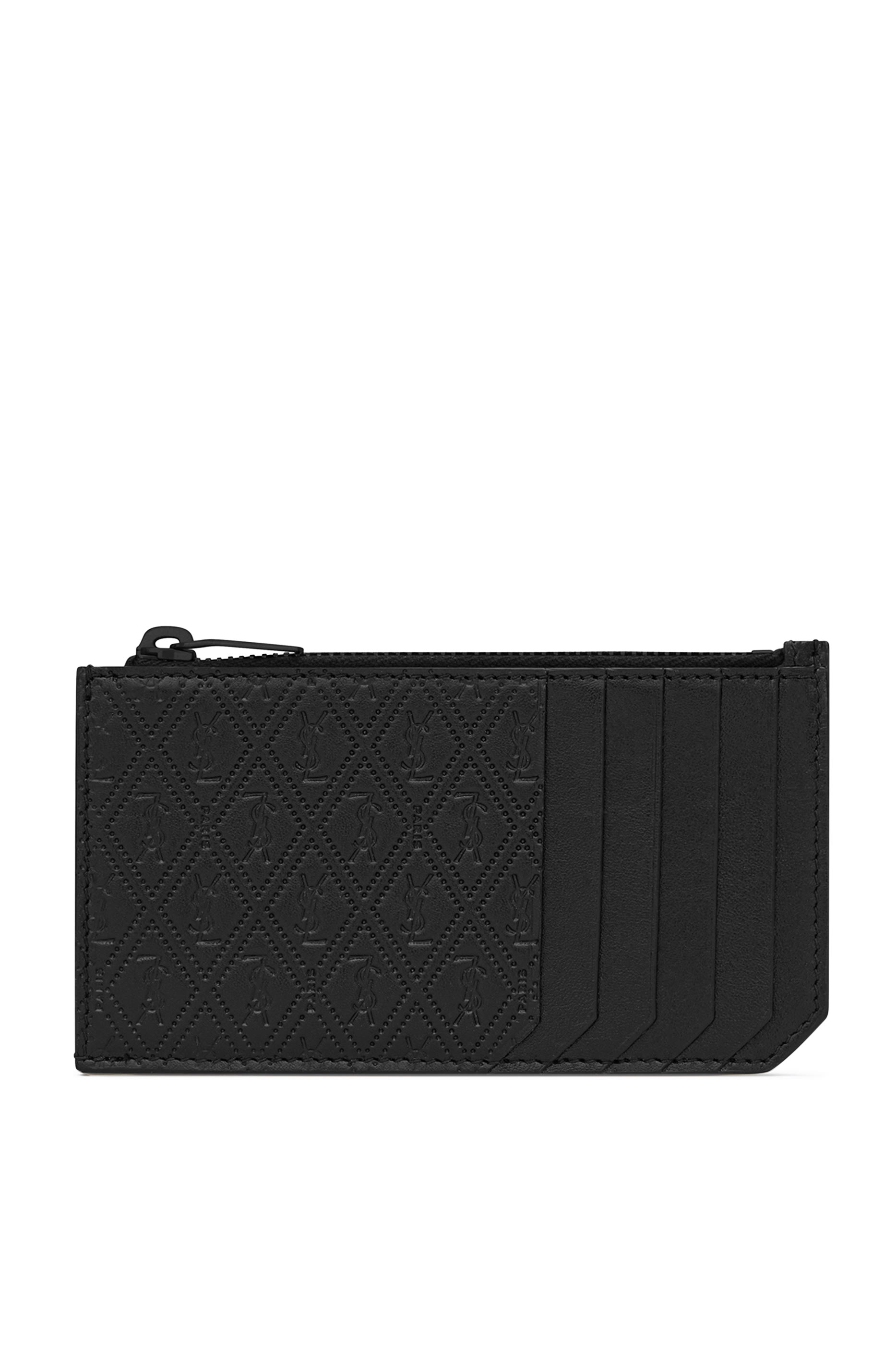 حافظة بطاقات جلد بحروف الماركة