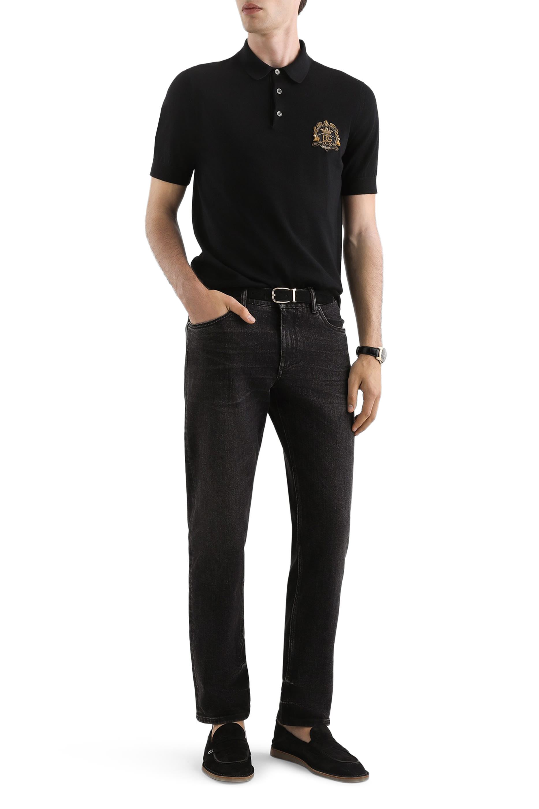 قميص بولو بشعار الماركة قطن