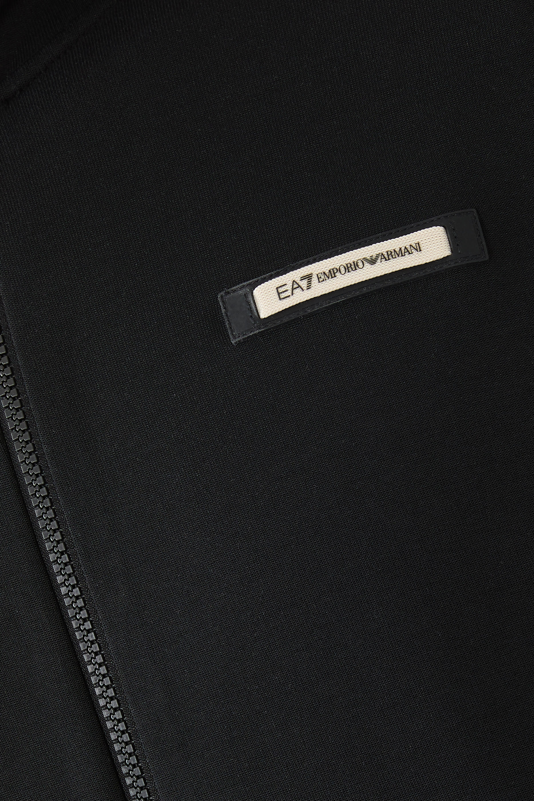 سويت شيرت بغطاء رأس وشعار الماركة قماش بنسيج متشابك