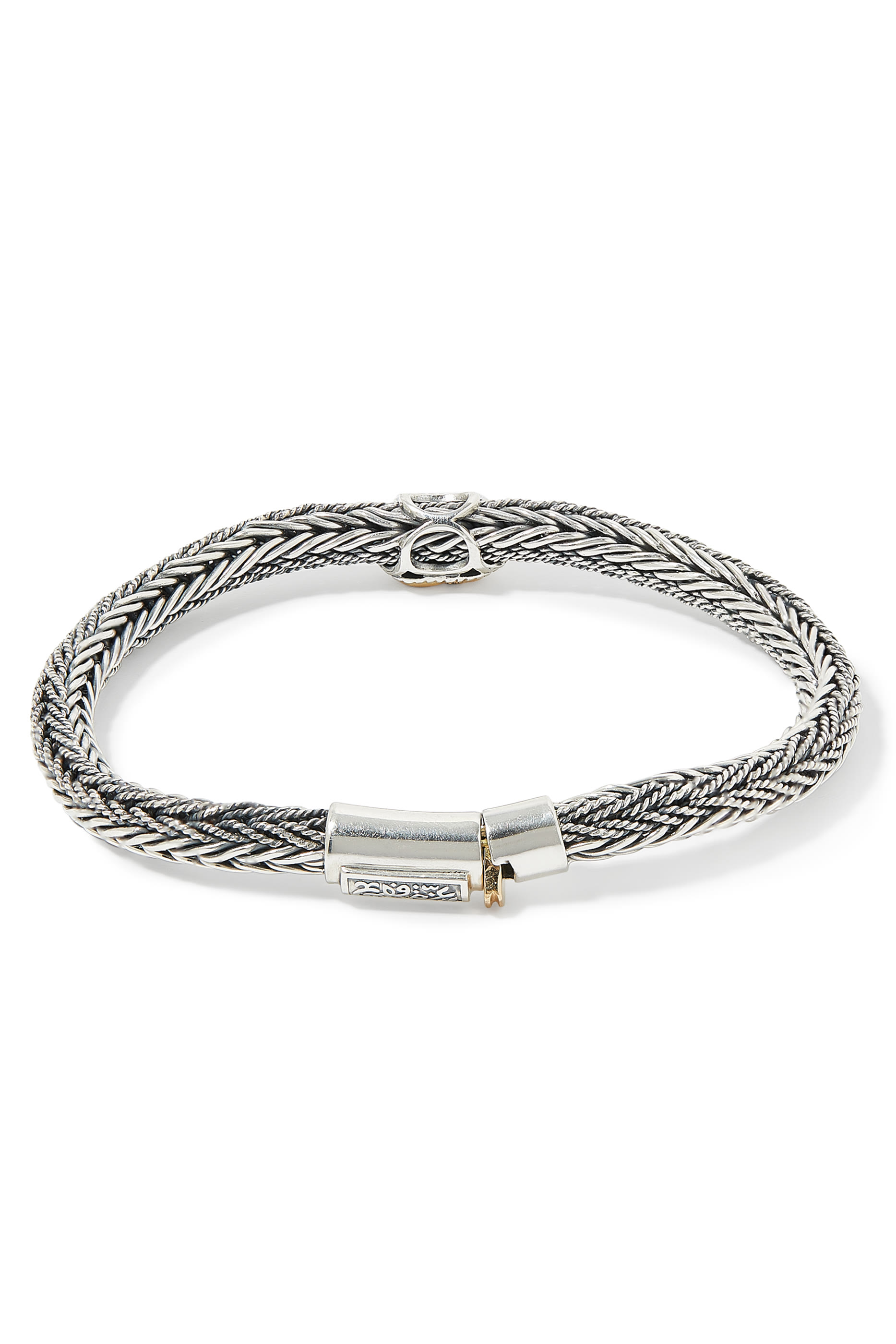 سوار رفيع بحلية بتصميم جعران، ذهب أصفر عيار 18 وفضة إسترلينية