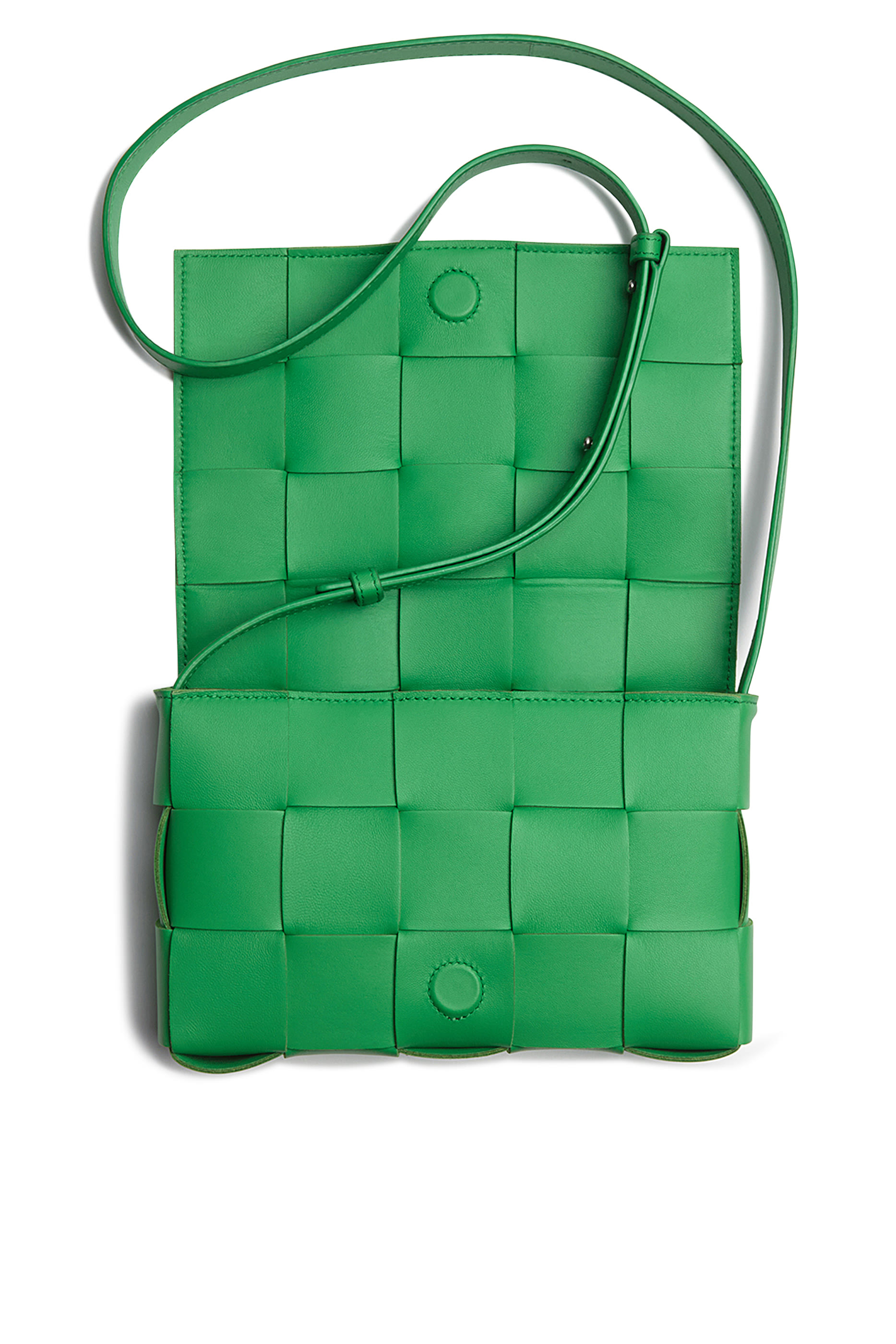 حقيبة كاسيت جلد بتصميم مجدول