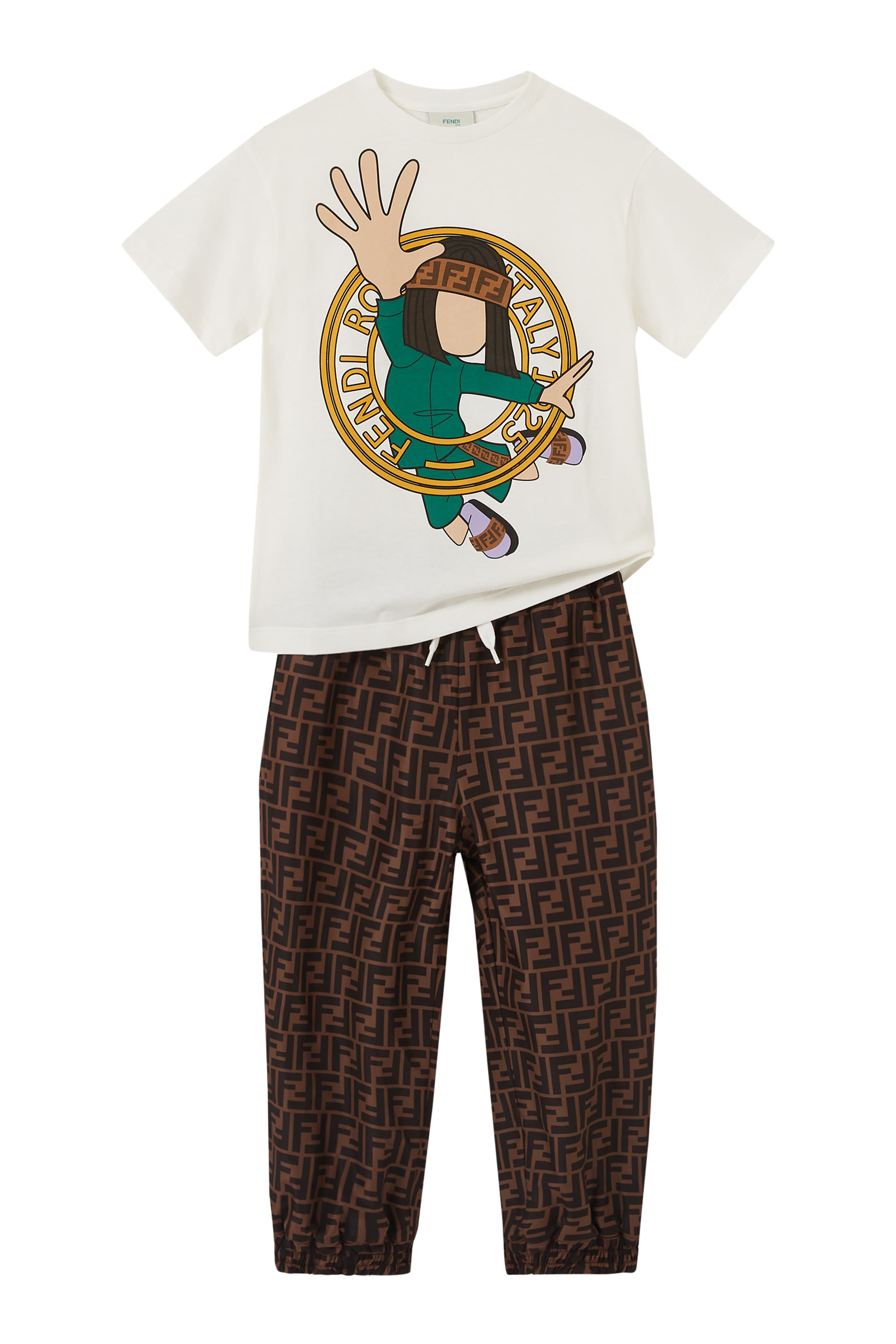 بنطال بتصميم وجهين جيرسيه ونايلون للأطفال