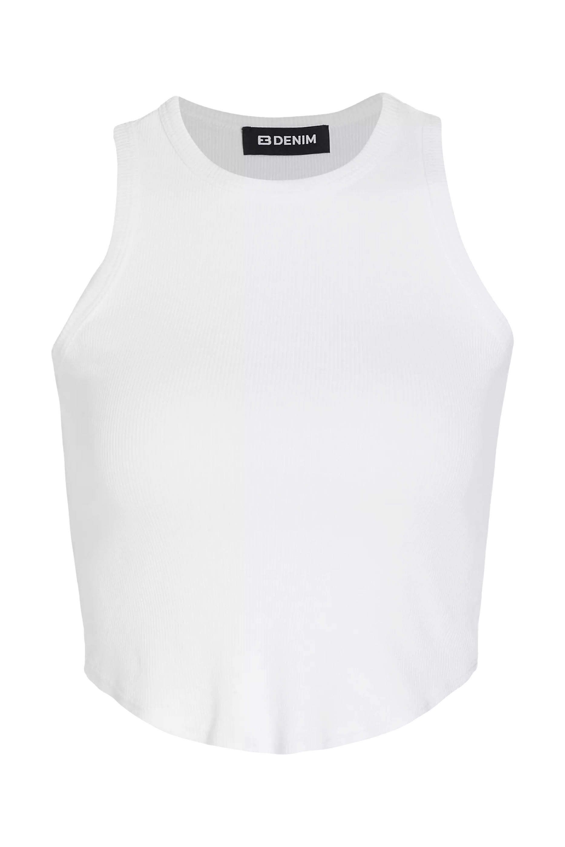 بلوزة بلا أكمام بحافة مقوسة نسيج مضلع