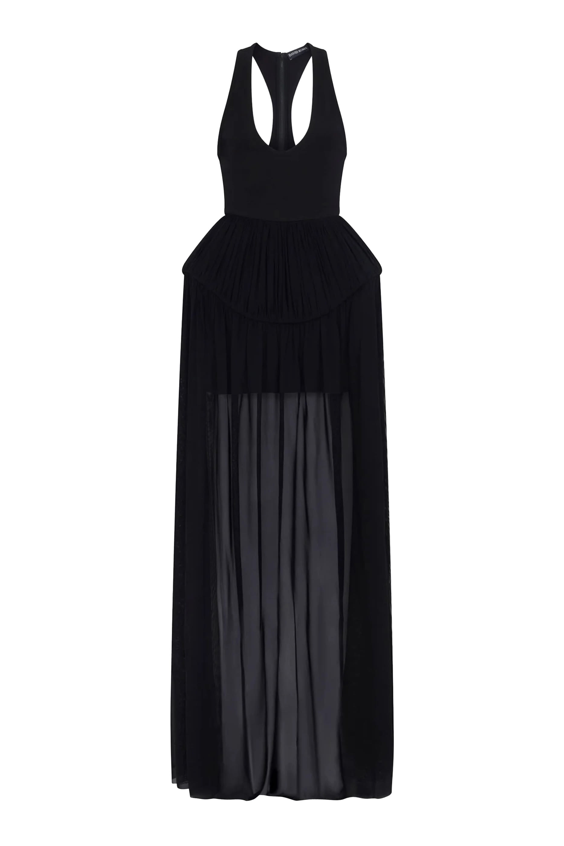 فستان سهرة كرينولين ببلوزة ريسر تول