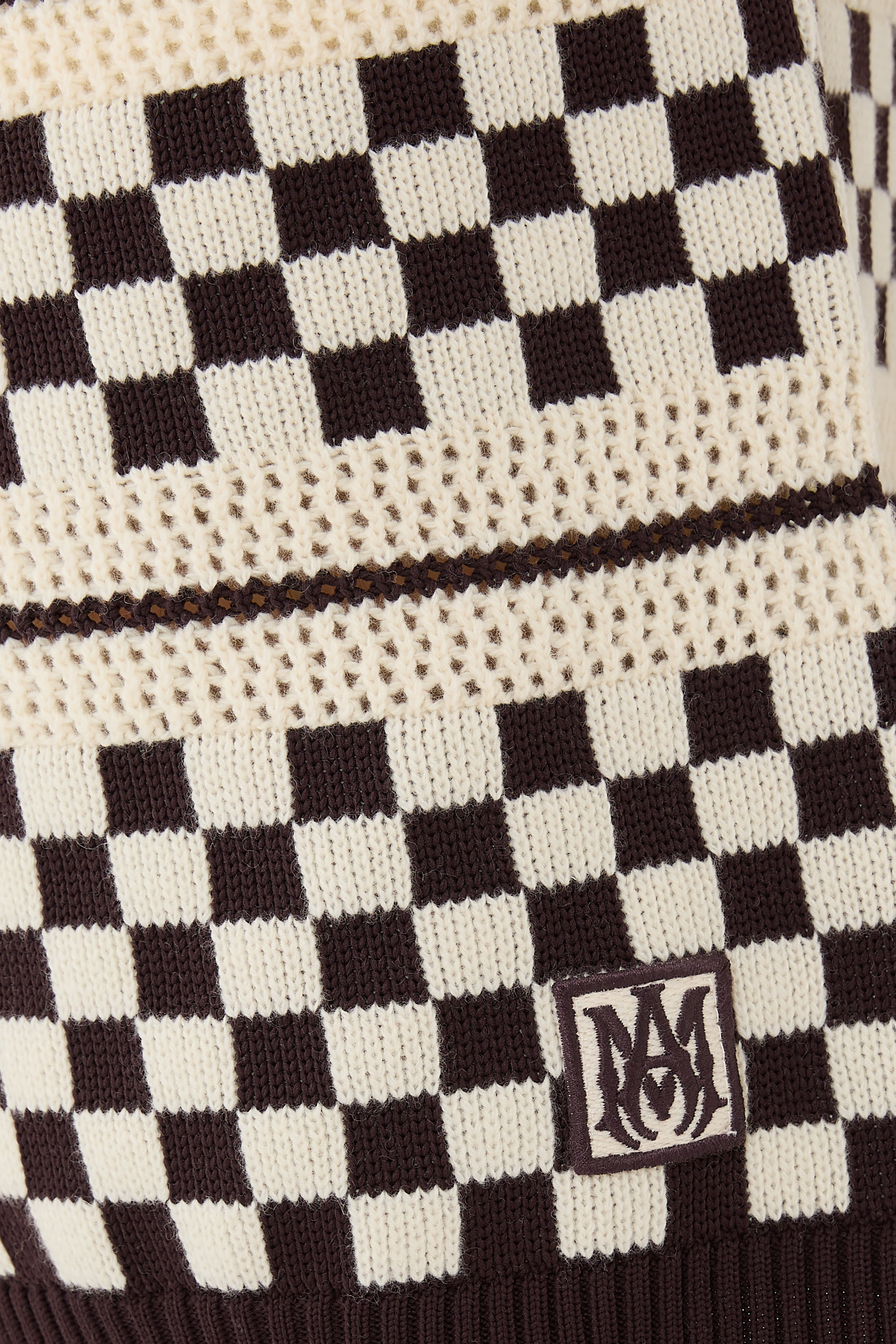 شورت بنقشة مربعات قماش شبكي