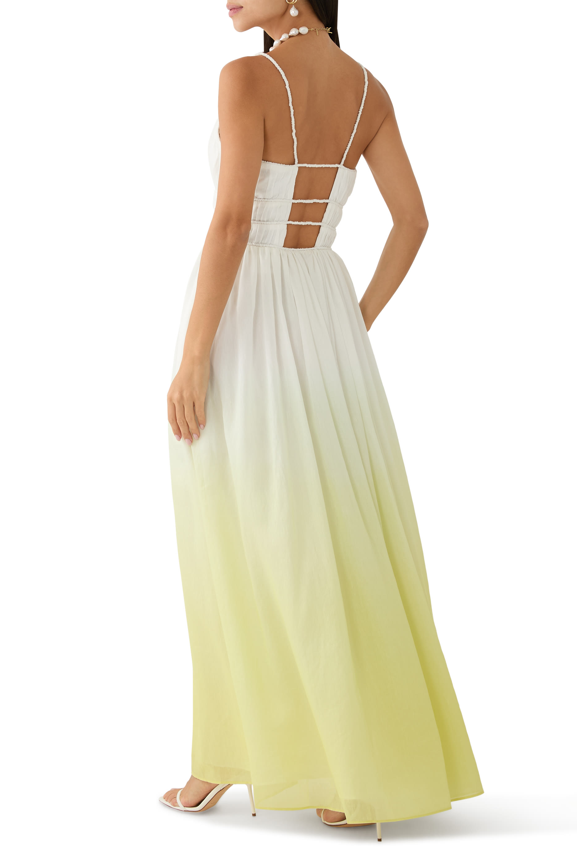 فستان أكابيلا متوسط الطول بكشكش