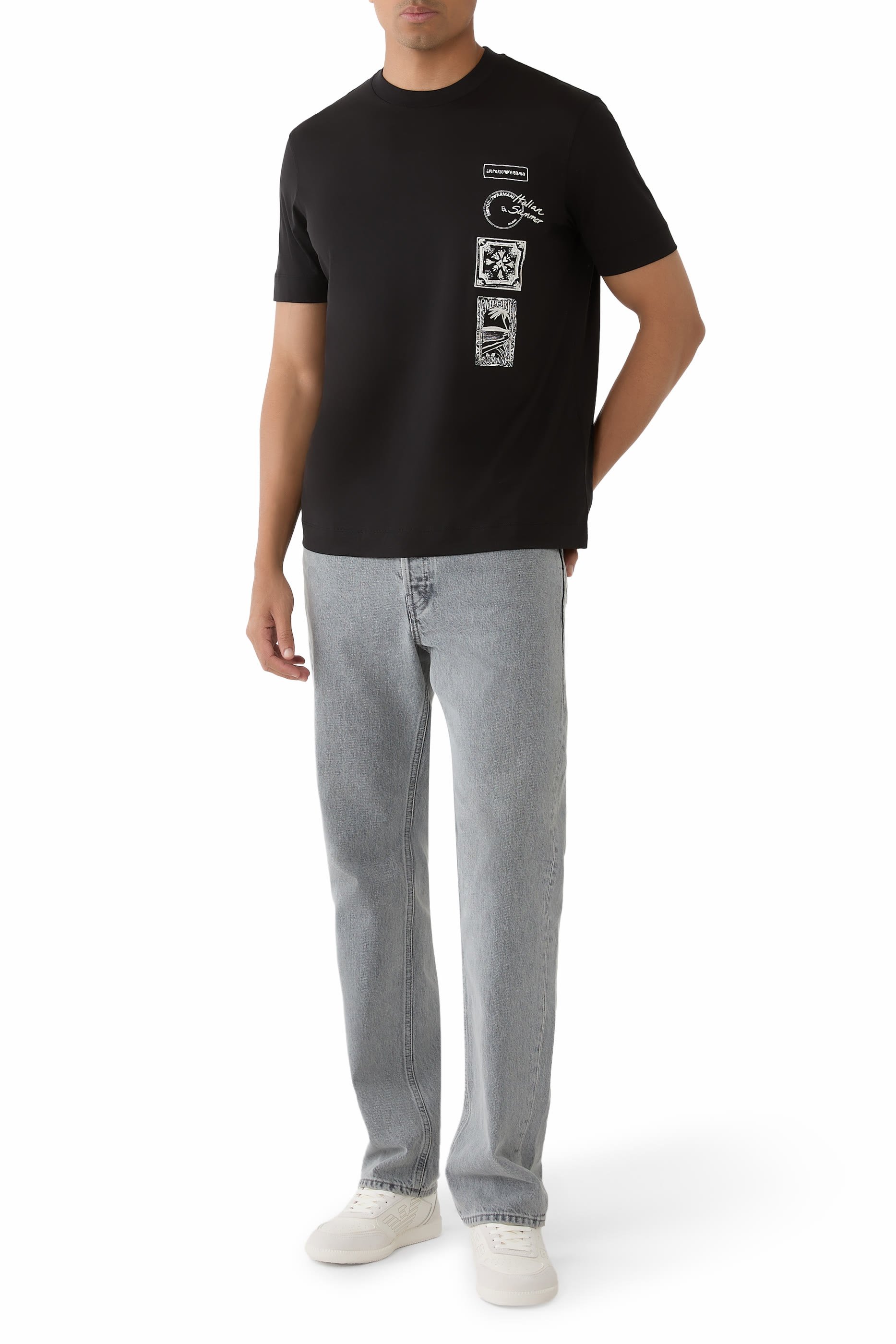 تيشيرت بنقشات بطاقة بريدية