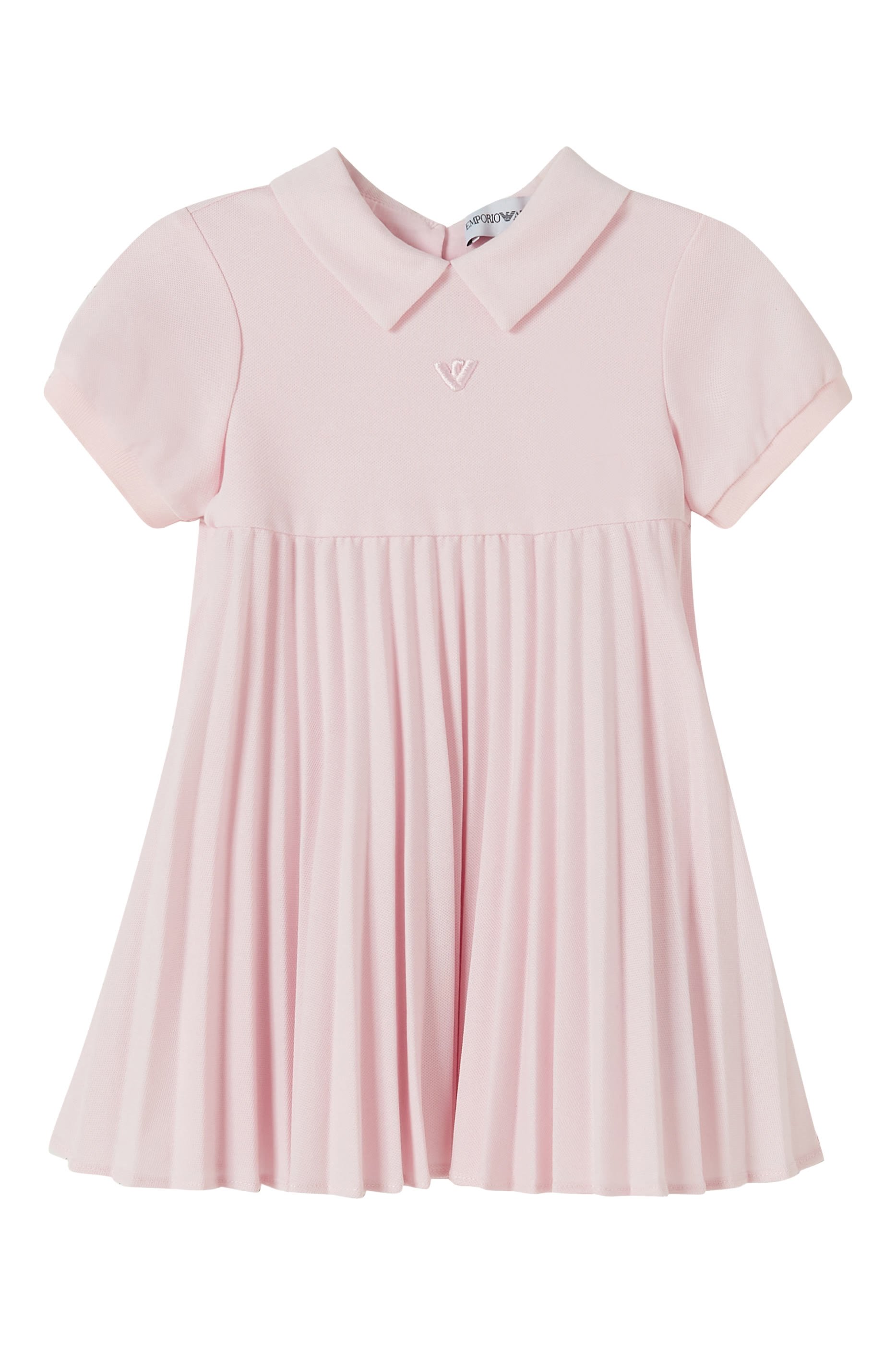 فستان بطيات مزين بشعار الماركة جيرسيه للأطفال