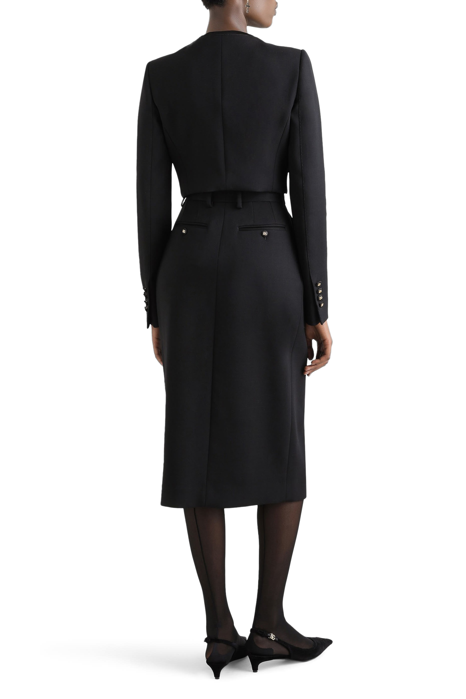 تنورة متوسطة الطول بقصة مستقيمة صوف