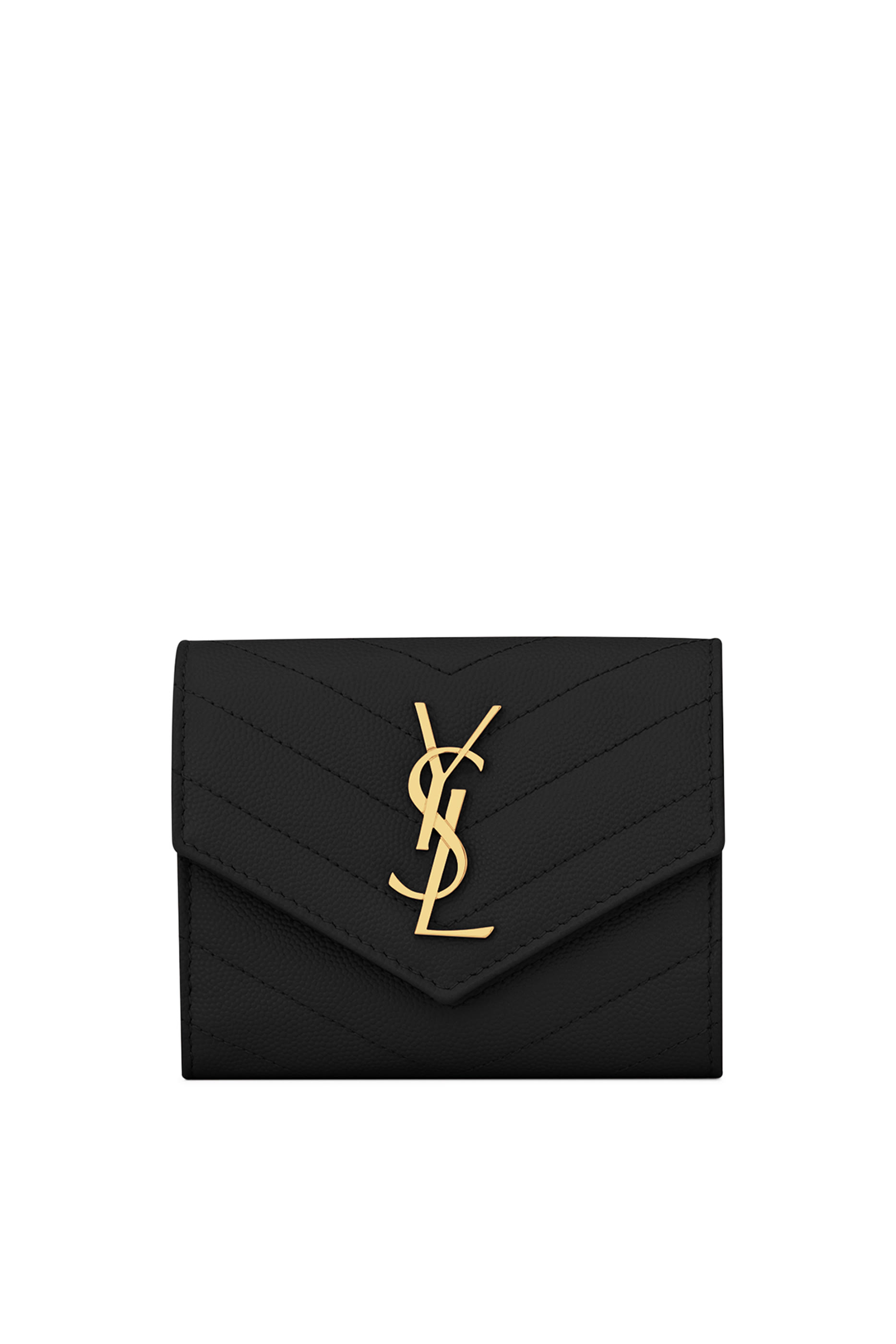 محفظة كاساندر ثلاثية الطي بحجم صغير مبطن جلد بارز الملمس