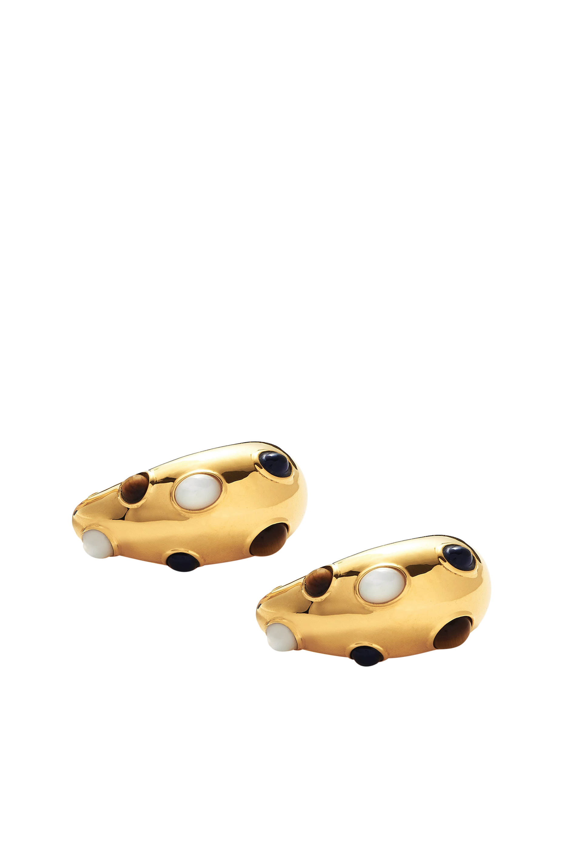 أقراط دائرية سافي دوم متوسطة مرصع بأحجار كريمة