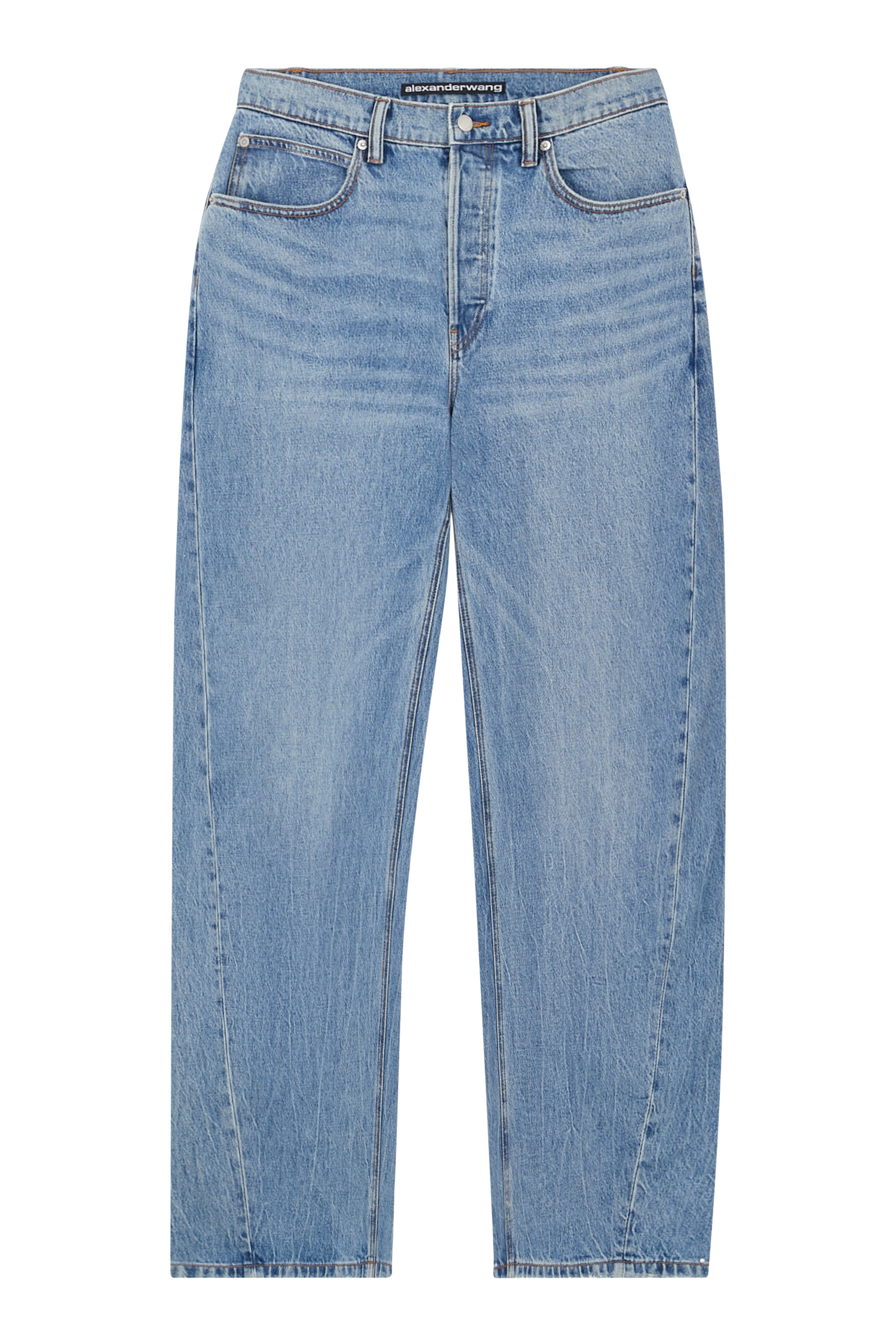 بنطال جينز بلو أب مرصع بكريستال مثبت حراريا