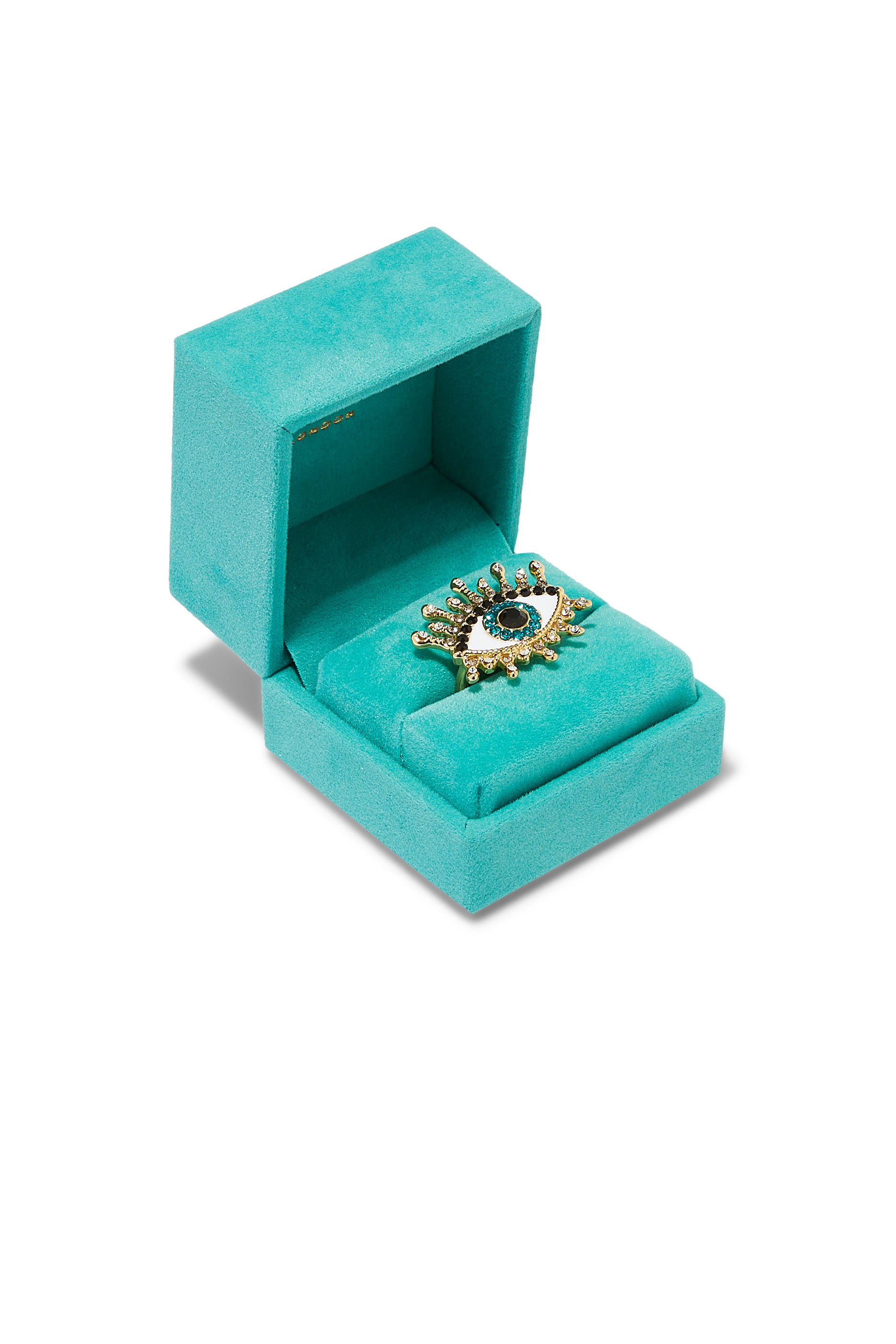 خاتم بتصميم عين مرصعة بالكريستال