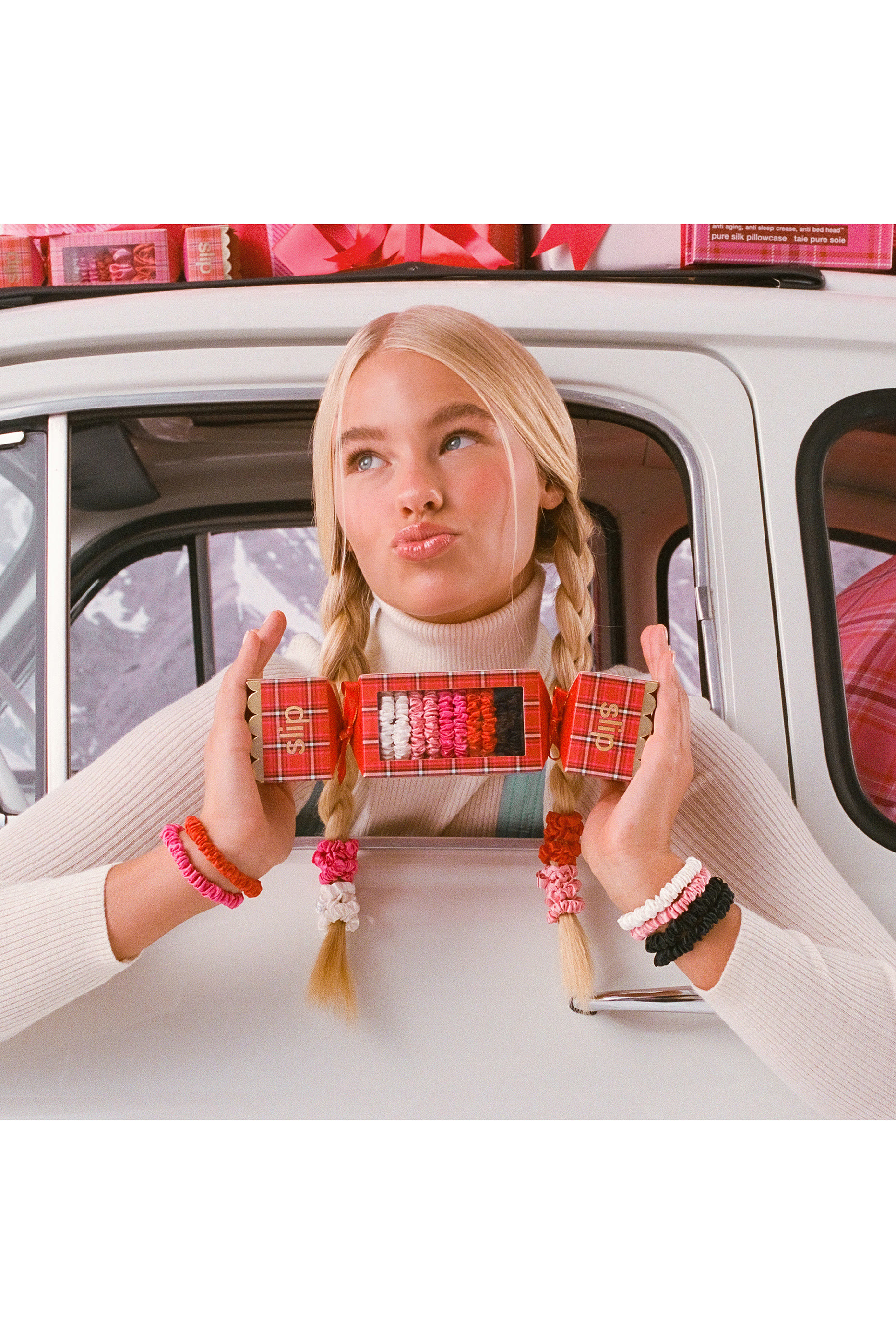 طقم ربطات شعر مختلطة جين بون بون حرير