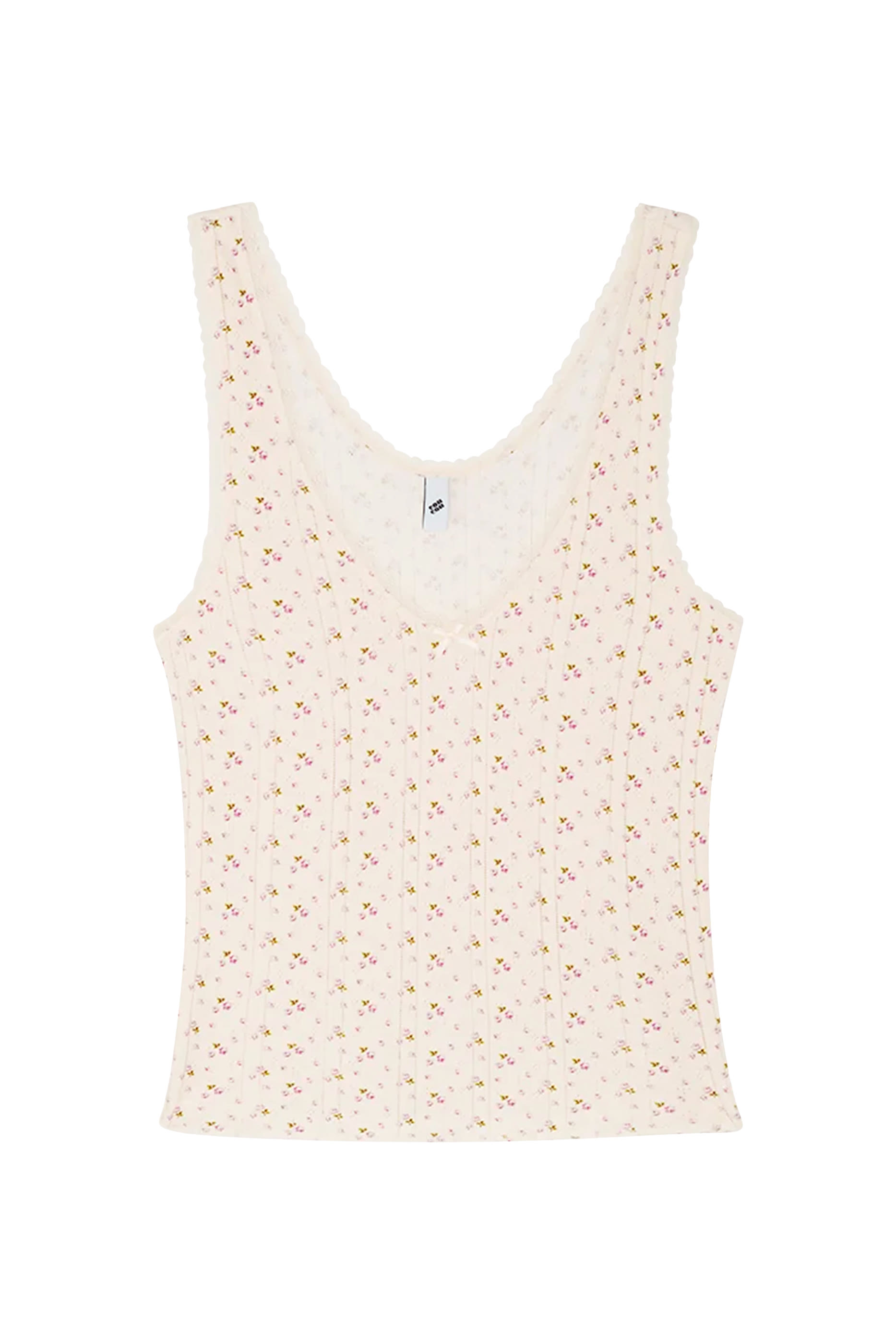 بلوزة بلا أكمام بياقة عميقة