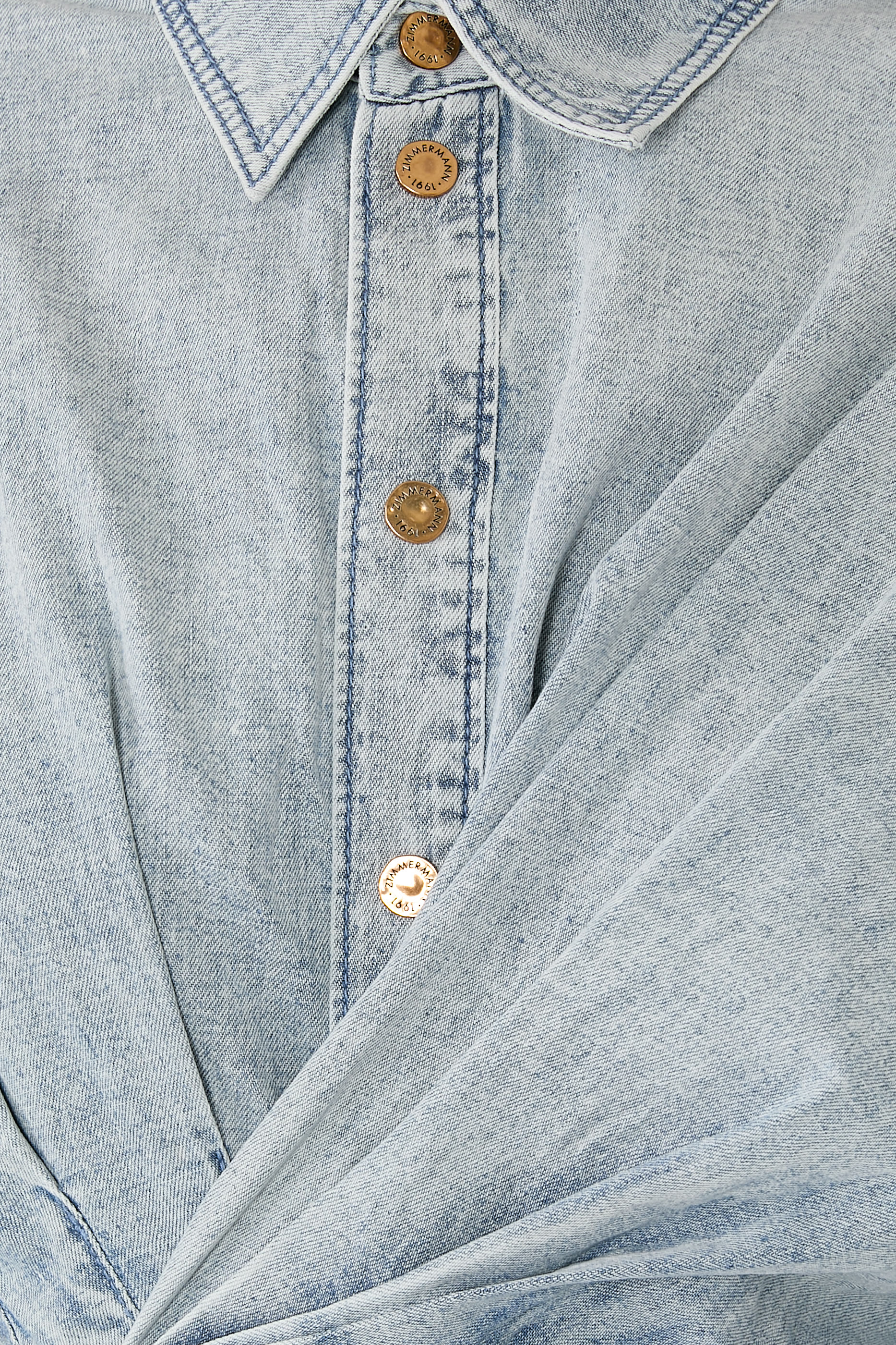 فستان ريبيليون قصير بتصميم ملفوف دنيم