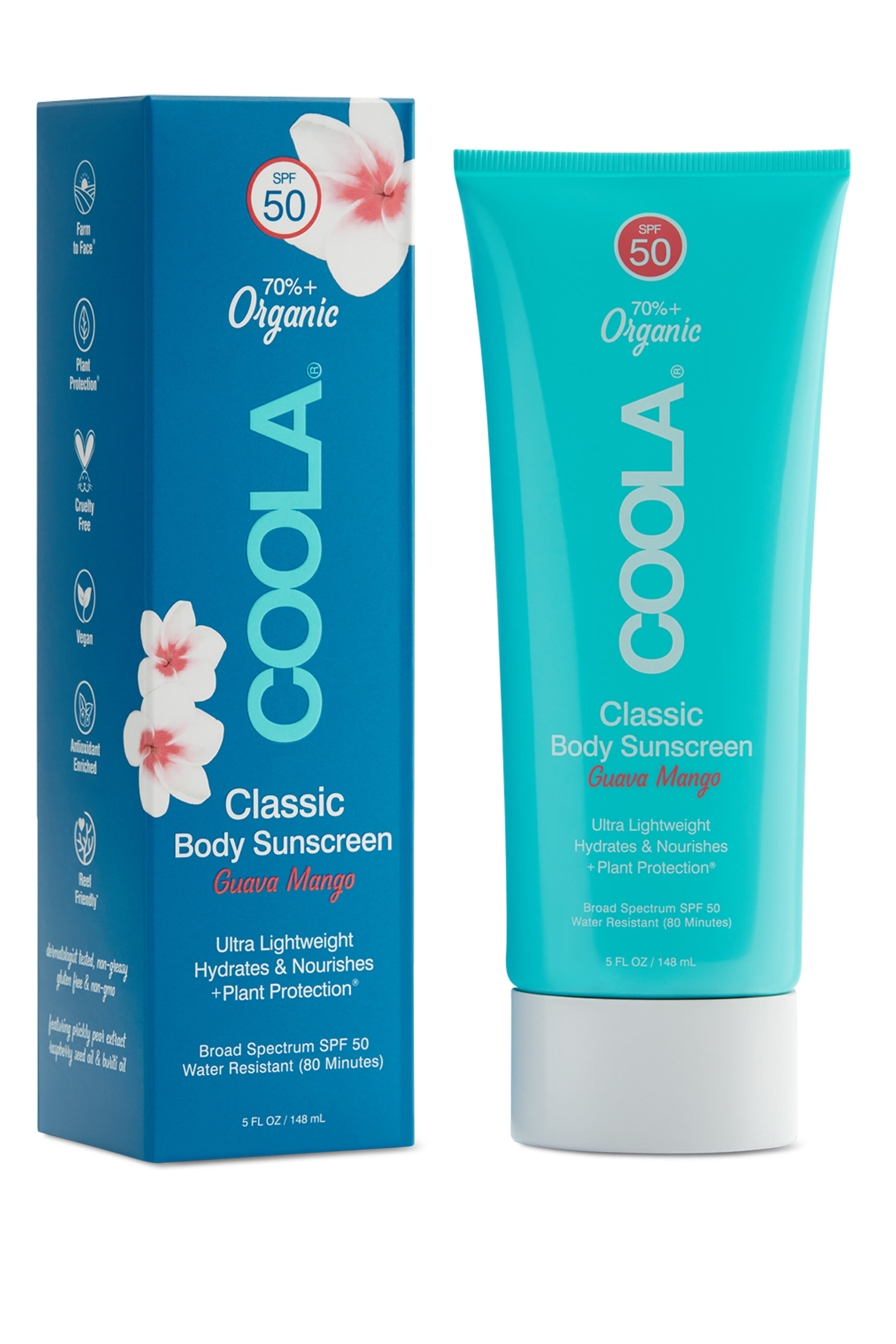 لوشن كلاسيك عضوي لحماية الجسم من الشمس بعبير الجوافة والمانجو SPF50