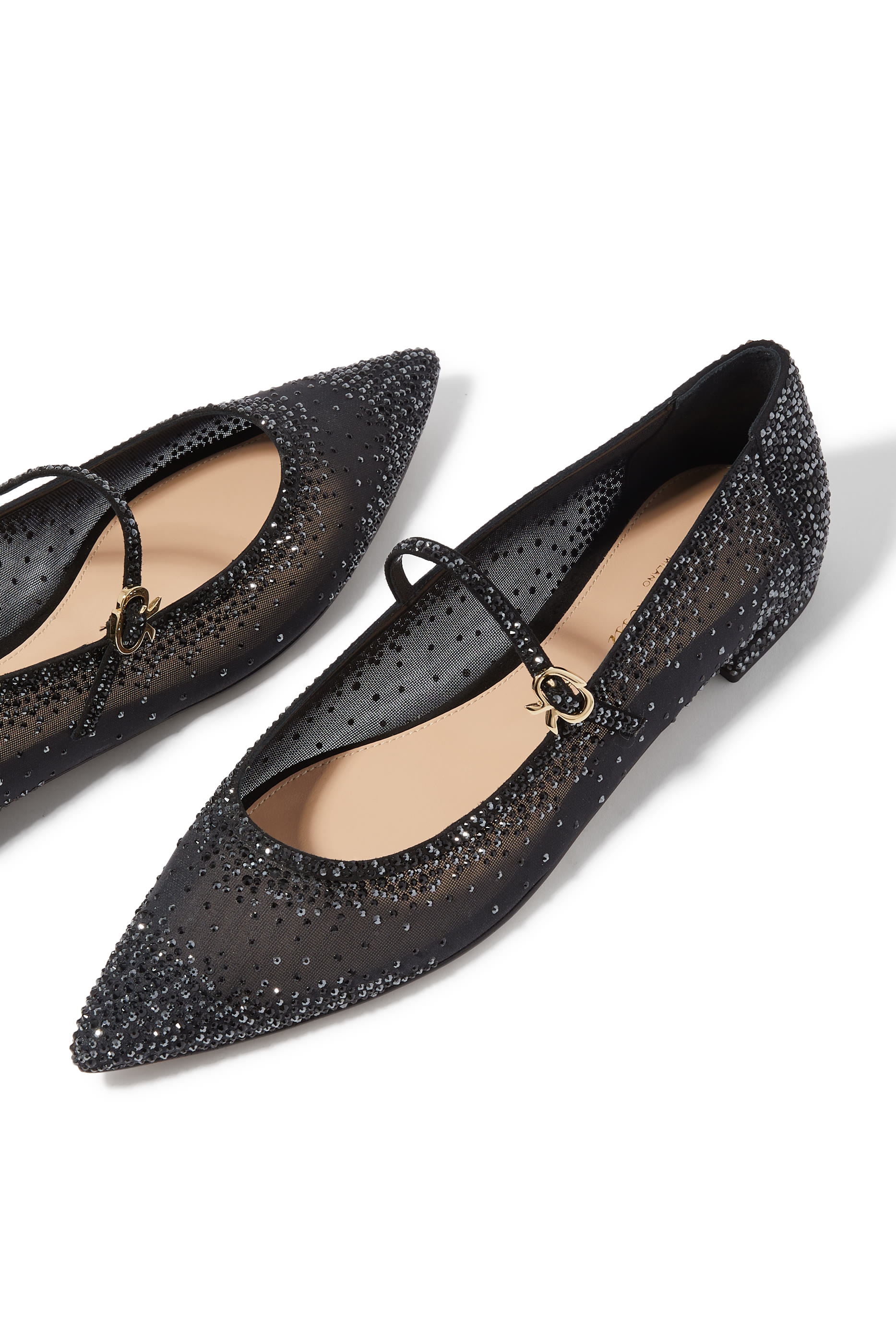 حذاء بالرينا رانيا بكعب مسطح شمواه أورجانزا