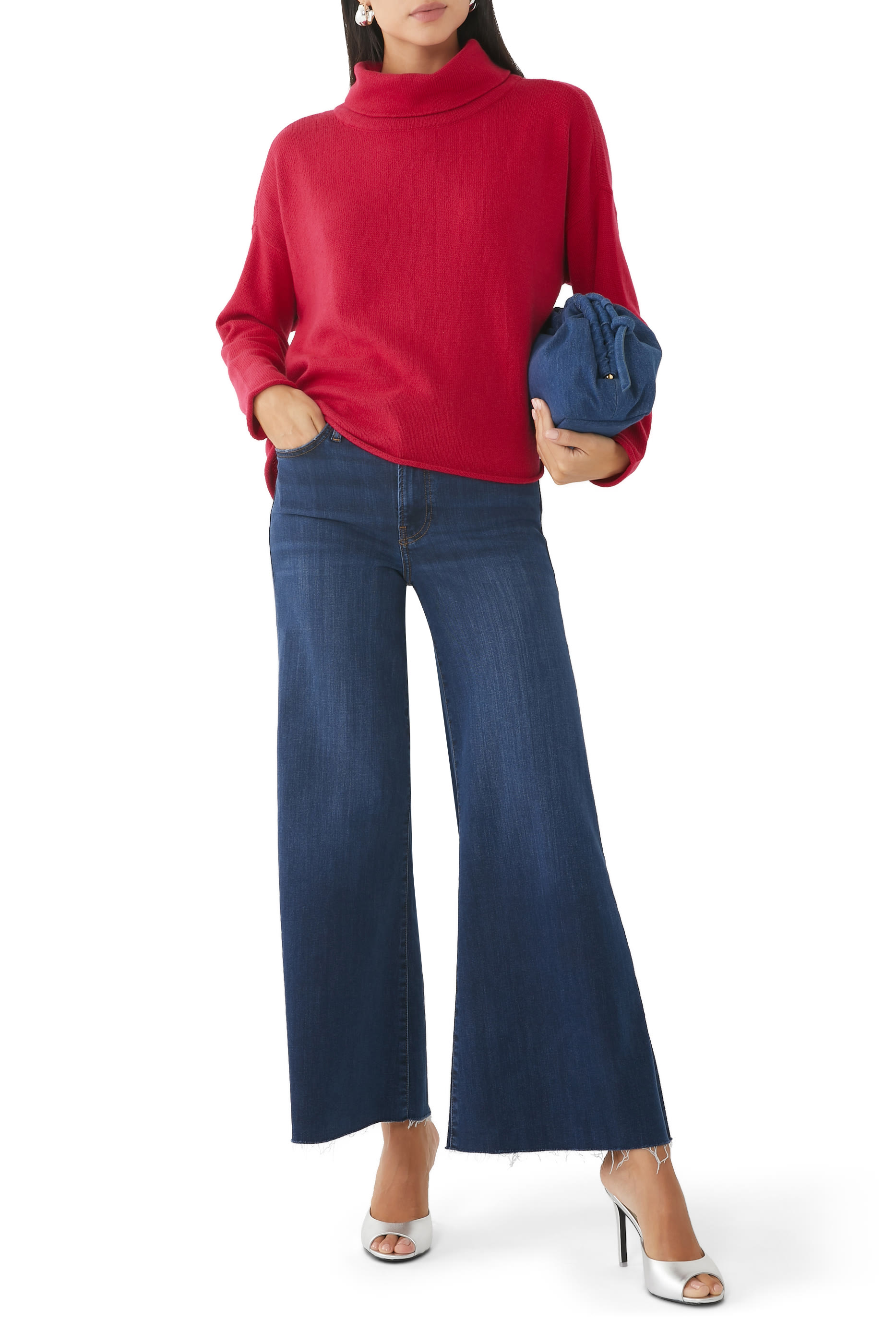 بطال جينز لو بالازو بحافة قصيرة منسلة