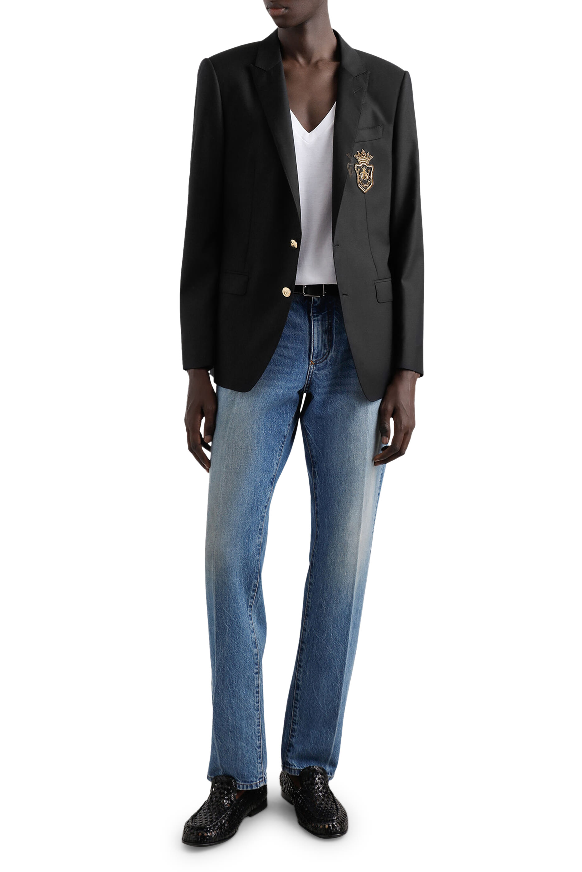 جاكيت بقصة مارتيني وصف أزرار ورقعة