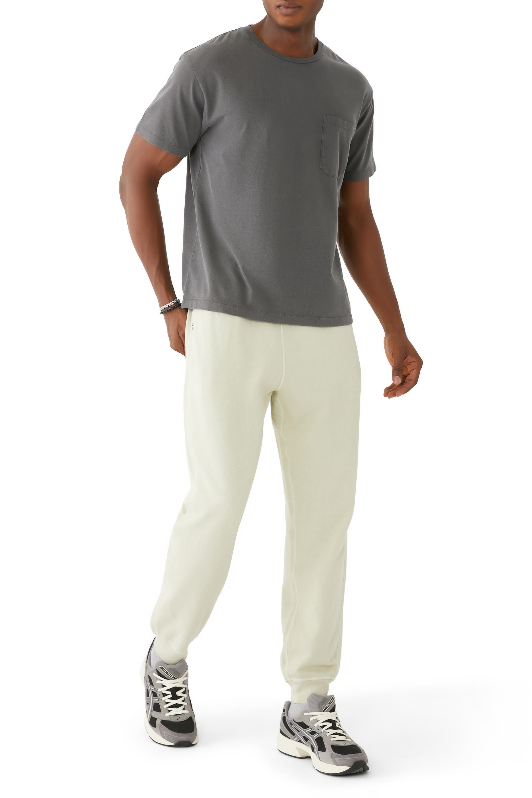 بنطال رياضي صوف وقطن بشعار الماركة