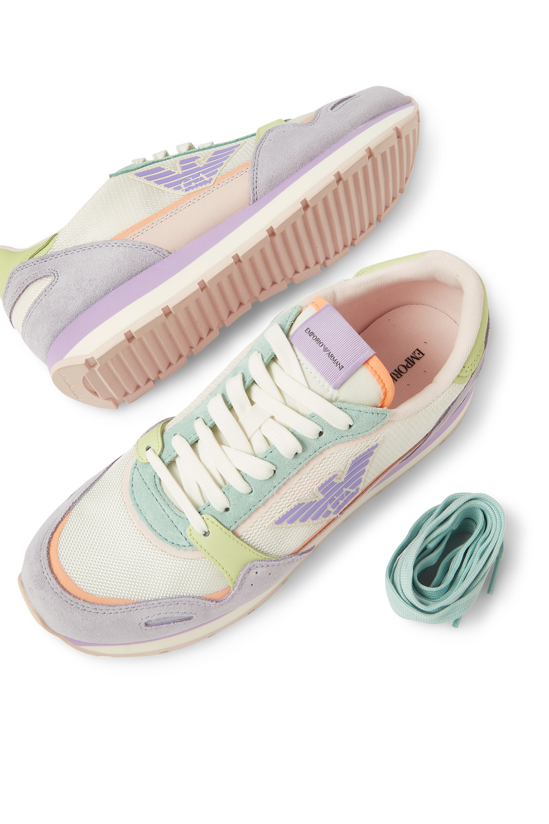 سنيكرز برقعة شعار الماركة قماش شبكي وشمواه