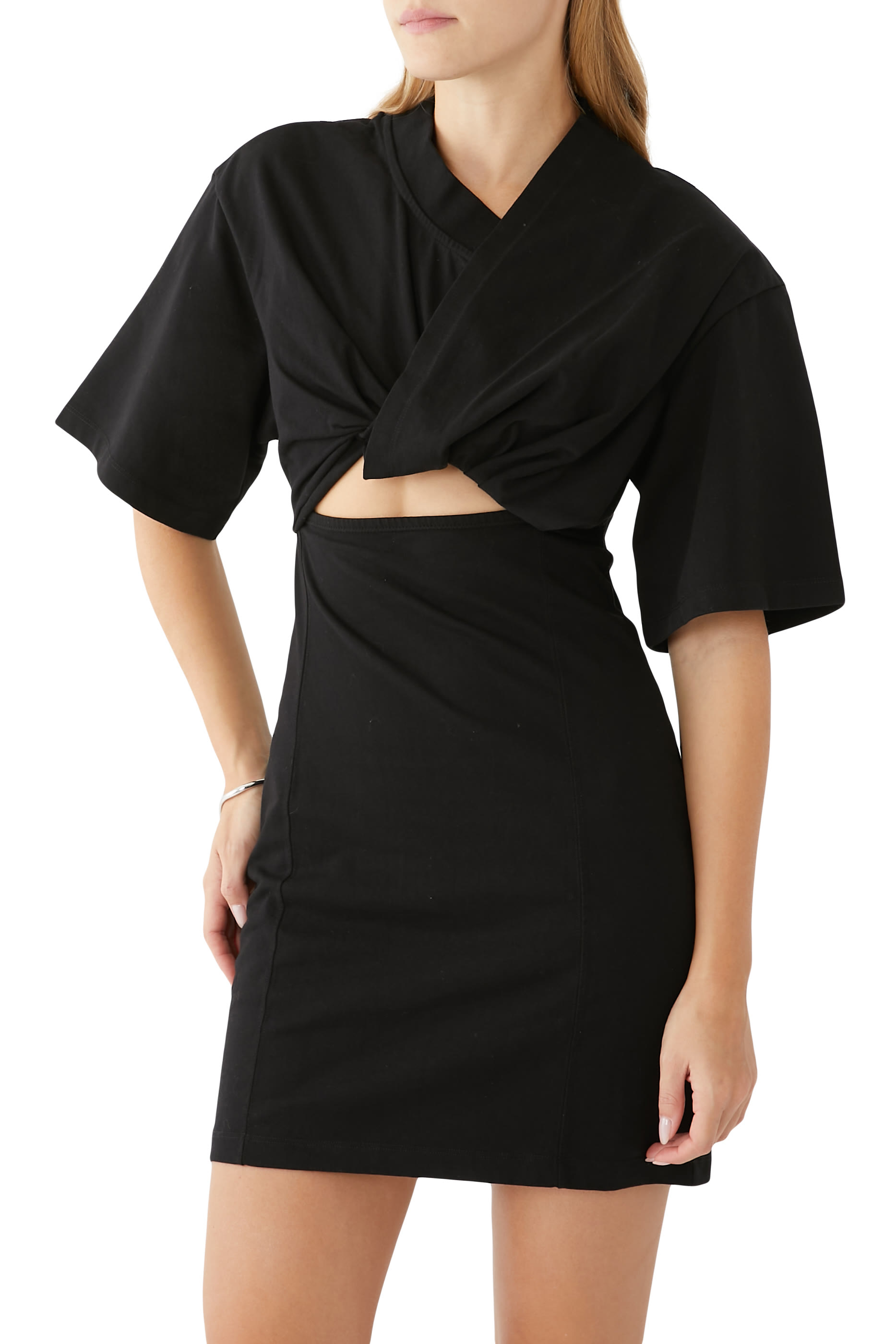 فستان باهيا قصير بتصميم ملفوف