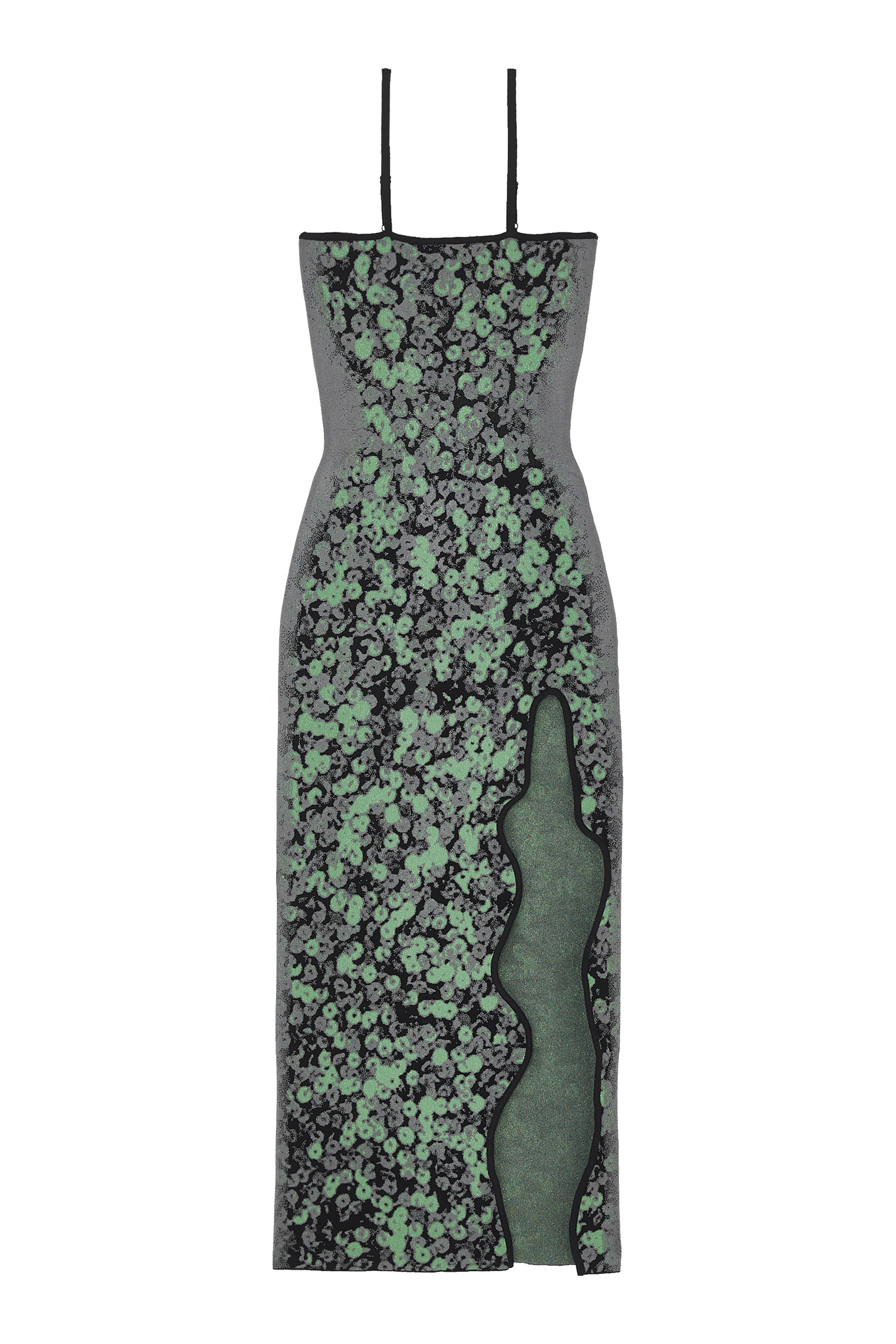 فستان هيذر طويل بلا أكمام بتطريزات ترتر